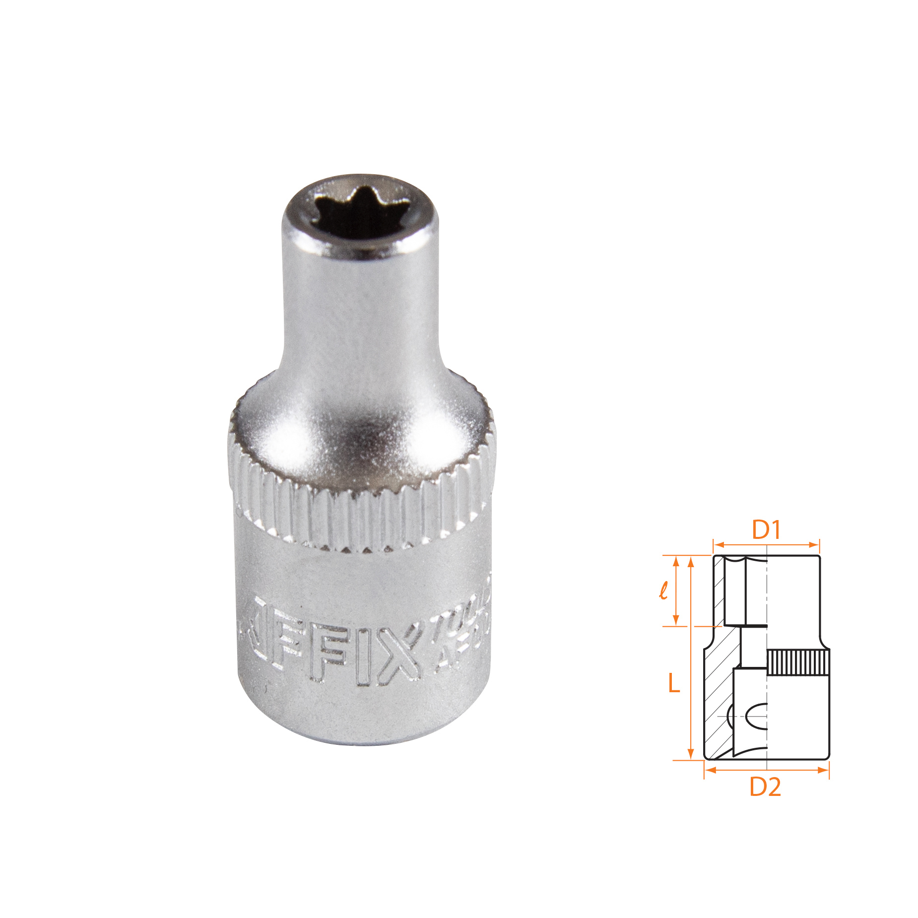 Изображение товара Торцевая головка Torx (e-профиль) Affix AF00023005 1/4 дюйма 5 мм