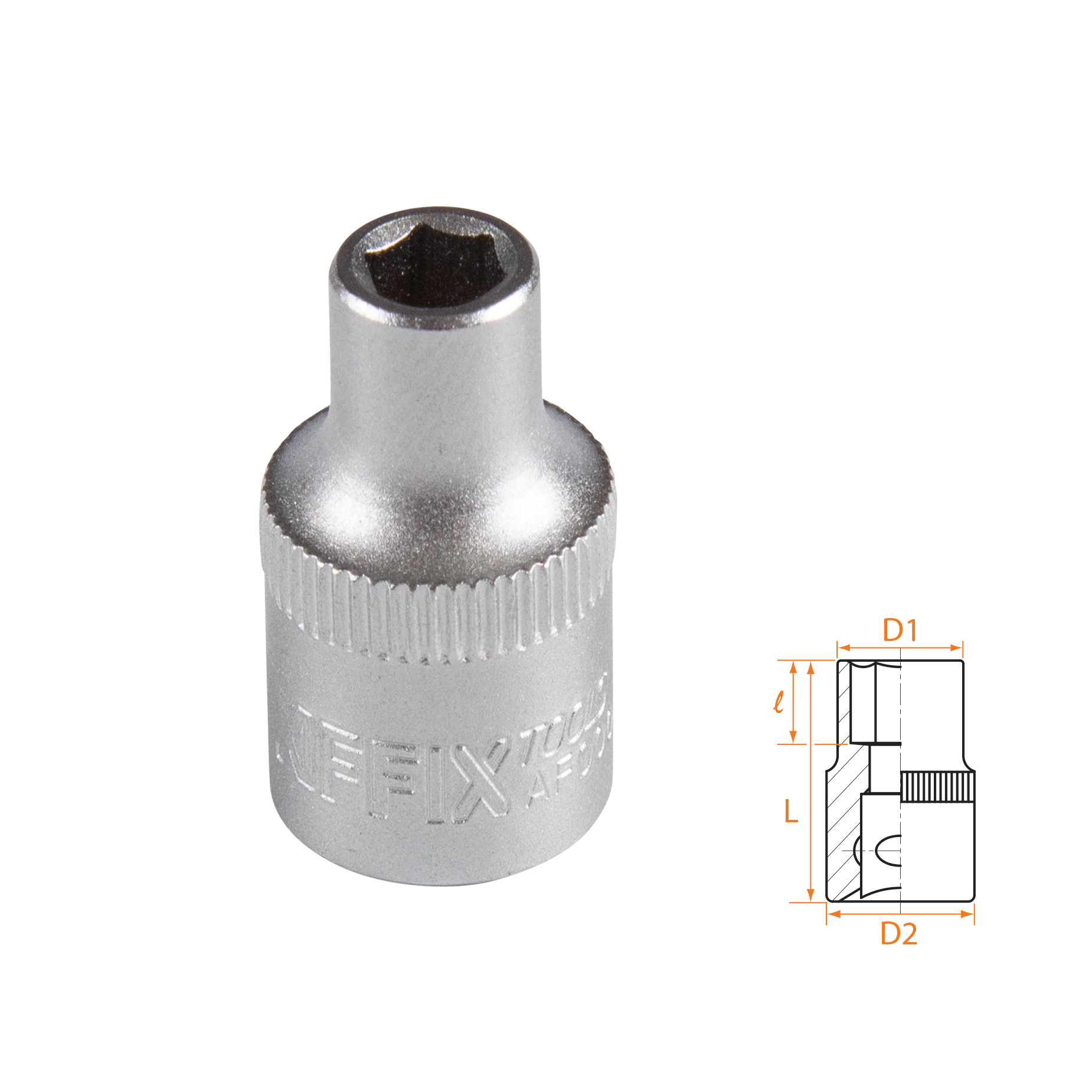 Изображение товара Торцевая головка шестигранная Affix AF00030006 3/8 дюйма 6 мм