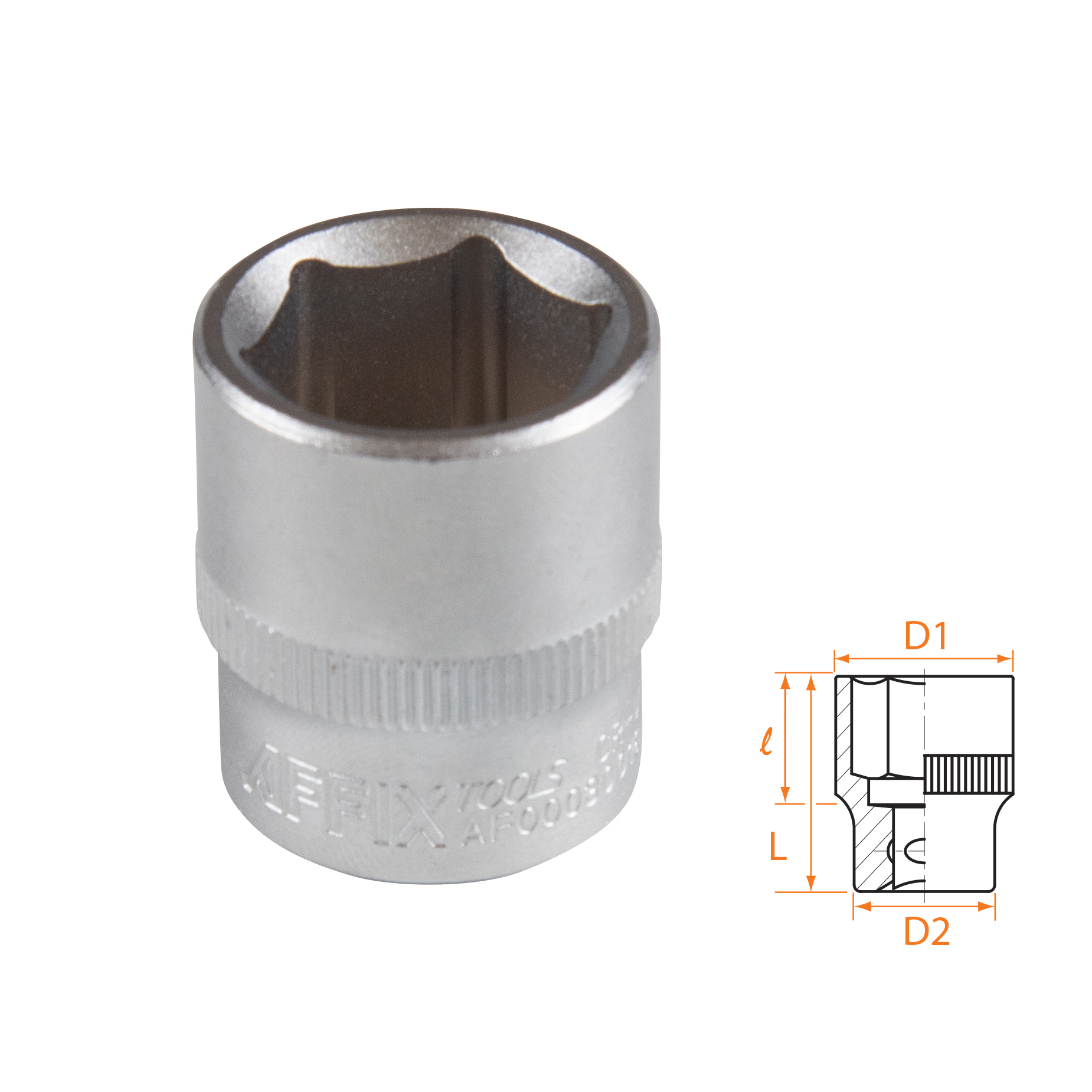 Изображение товара Торцевая головка шестигранная Affix AF00030018 3/8 дюйма 18 мм