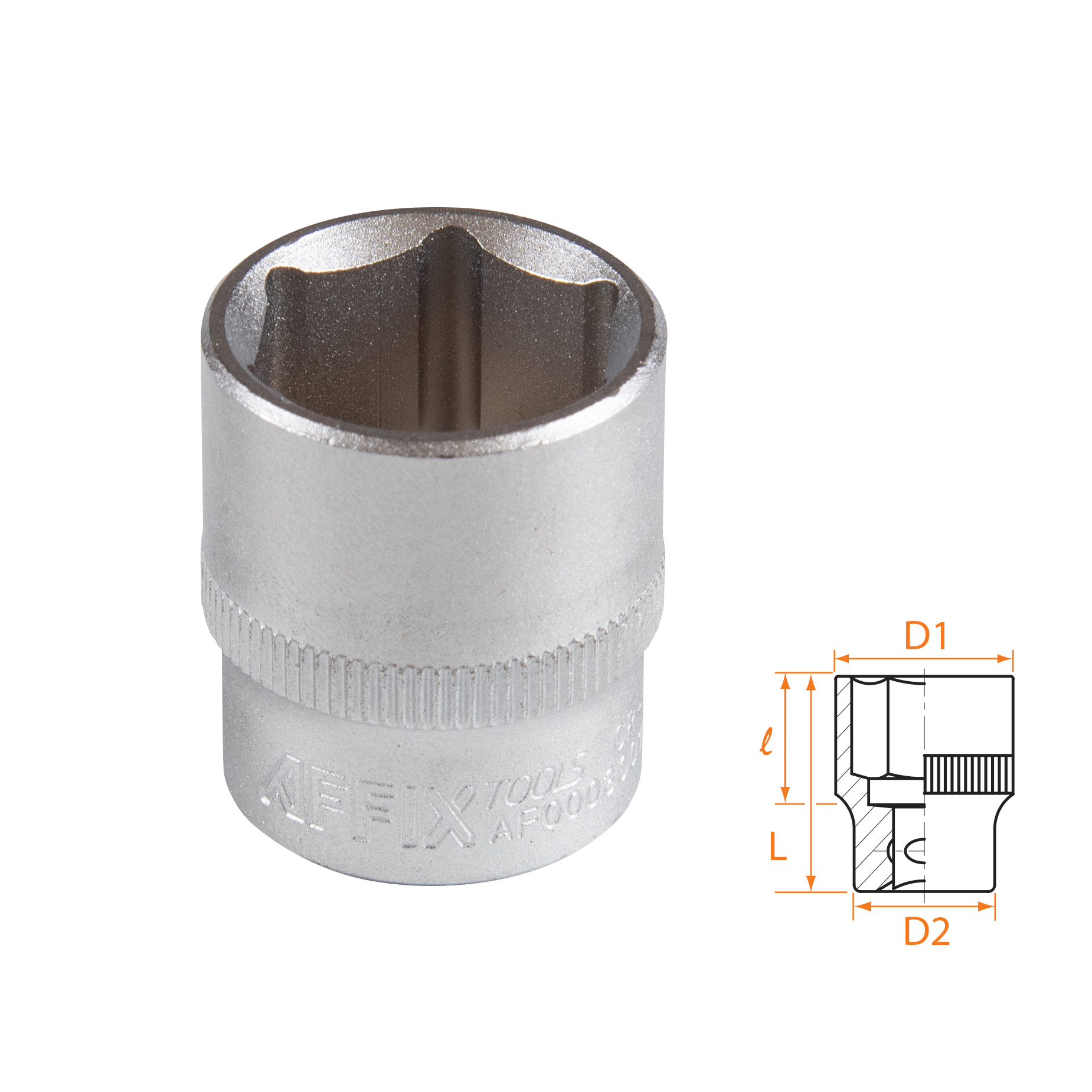 Изображение товара Торцевая головка шестигранная Affix AF00030019 3/8 дюйма 19 мм