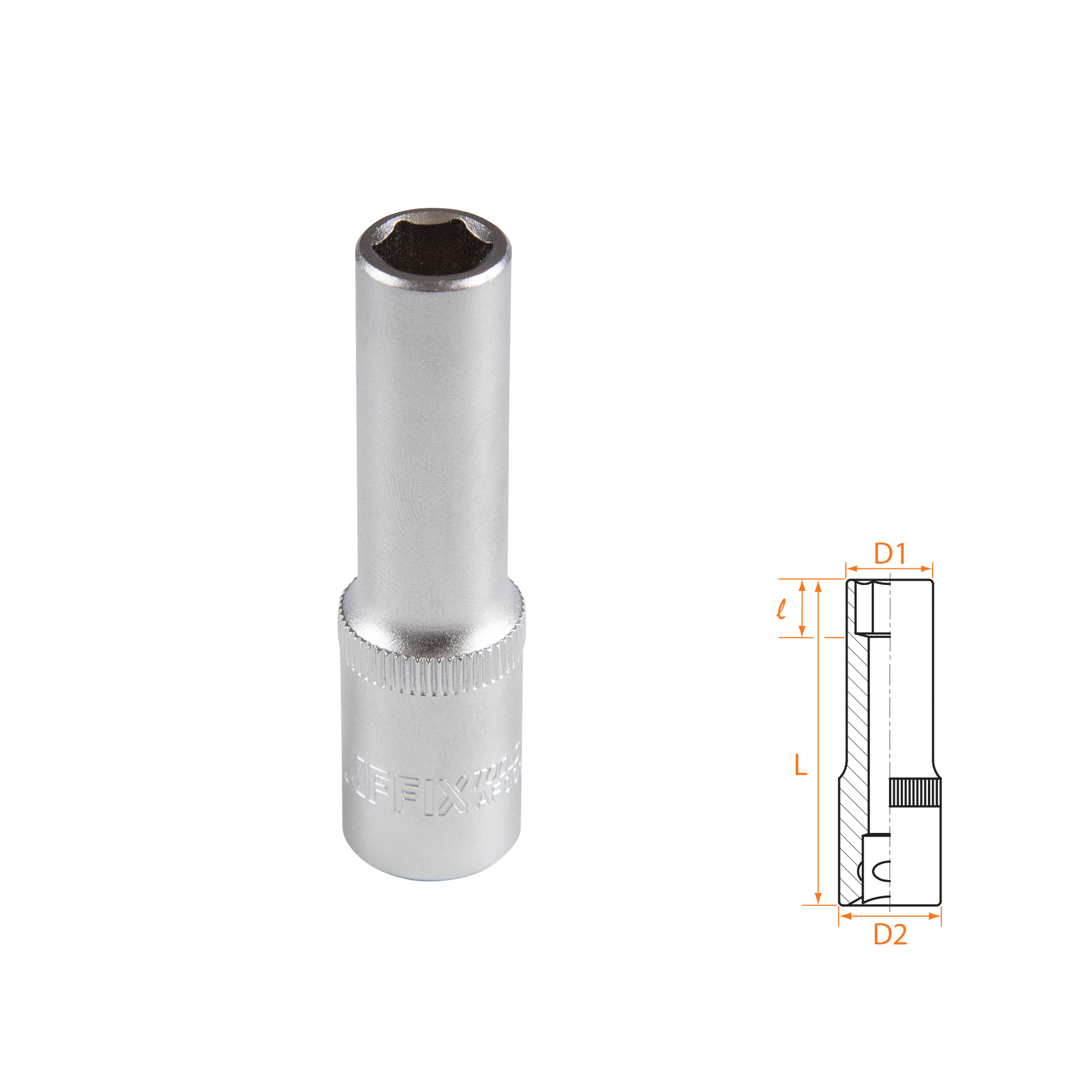 Изображение товара Торцевая головка удлиненная шестигранная Affix AF00130009 3/8 дюйма 9 мм