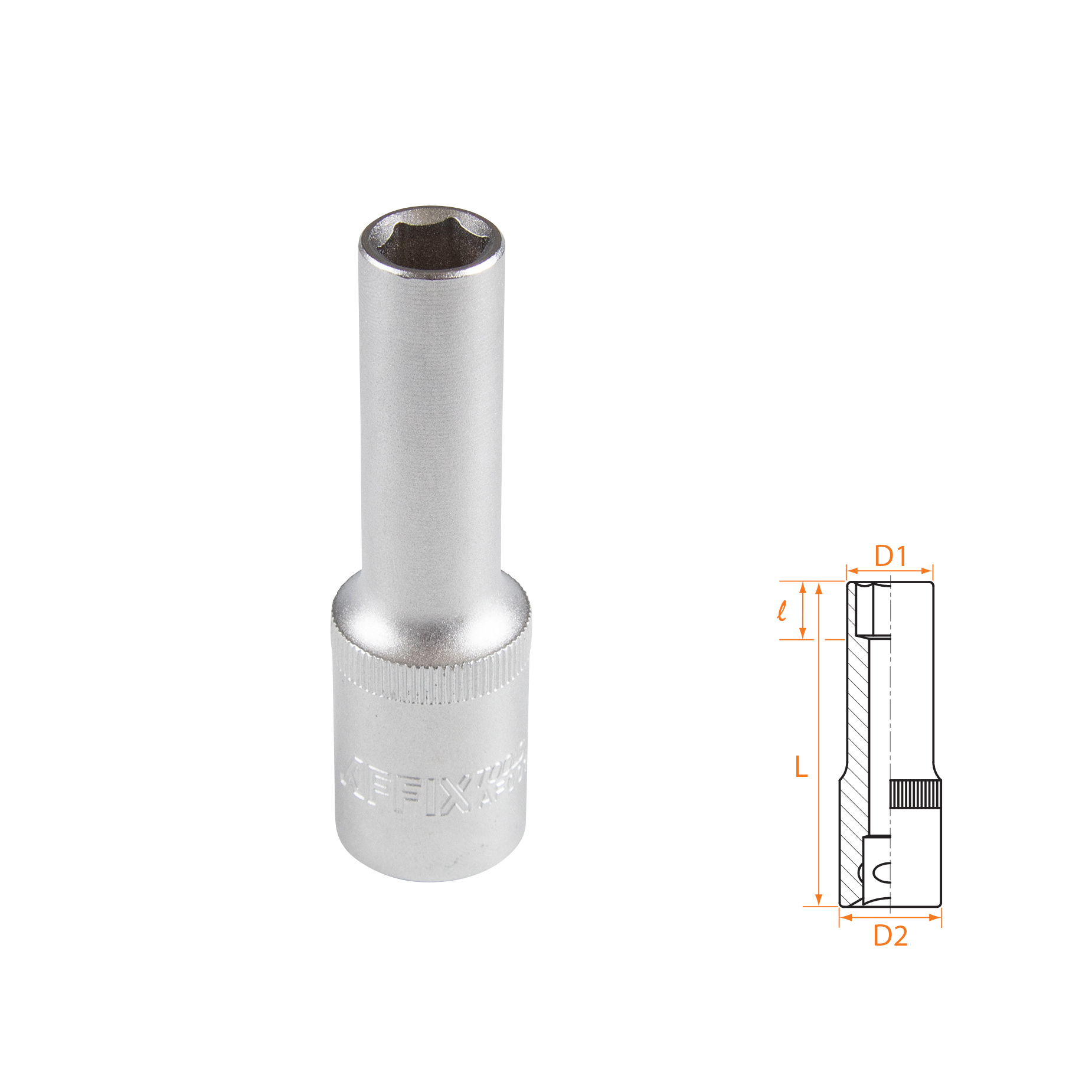 Изображение товара Торцевая головка удлиненная шестигранная Affix AF00140010 1/2 дюйма 10 мм