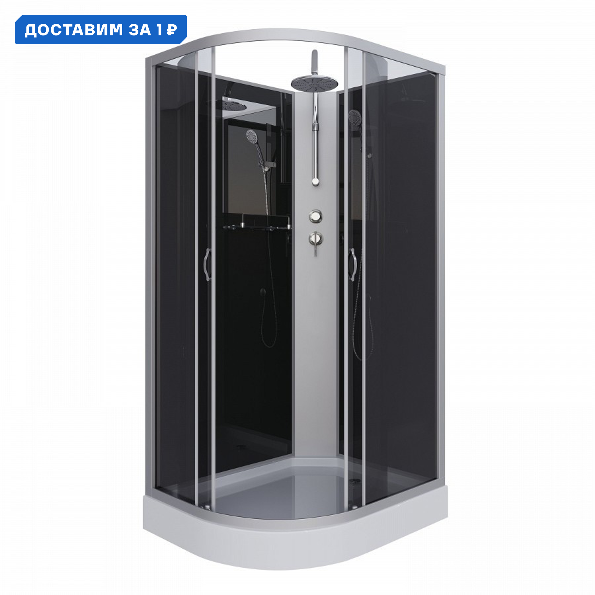 Изображение товара Душевая кабина Niagara Classic 120x80х240 низкий поддон с тонированным стеклом