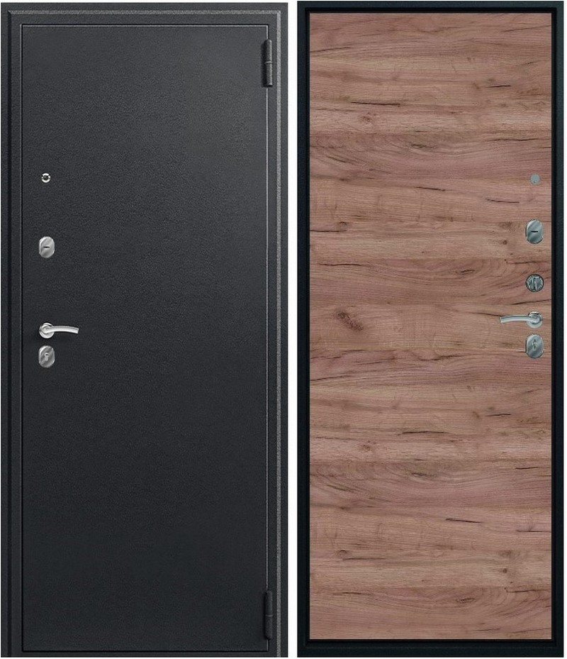 Изображение товара Входная дверь Hit О-11 левый 205x96см цвет чёрный муар/дуб табак
