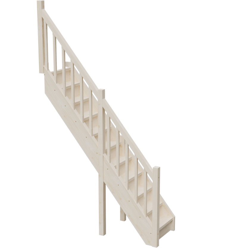 Изображение товара Межэтажная прямая лестница Stairshop ЛЕС-СЛУ0 с ограждением слева