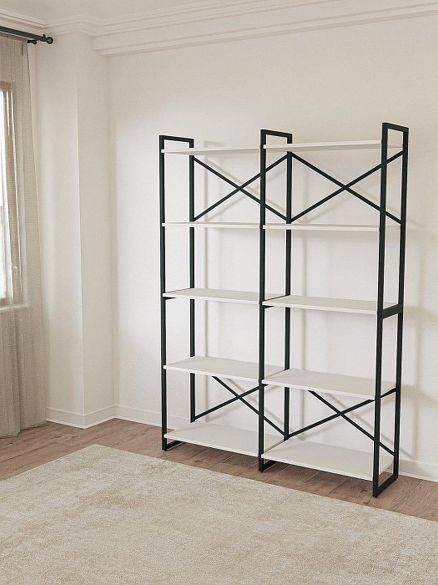 Изображение товара Стеллаж двойной Ridberg Chicago 5 полок 130x180x31 см металл цвет белый