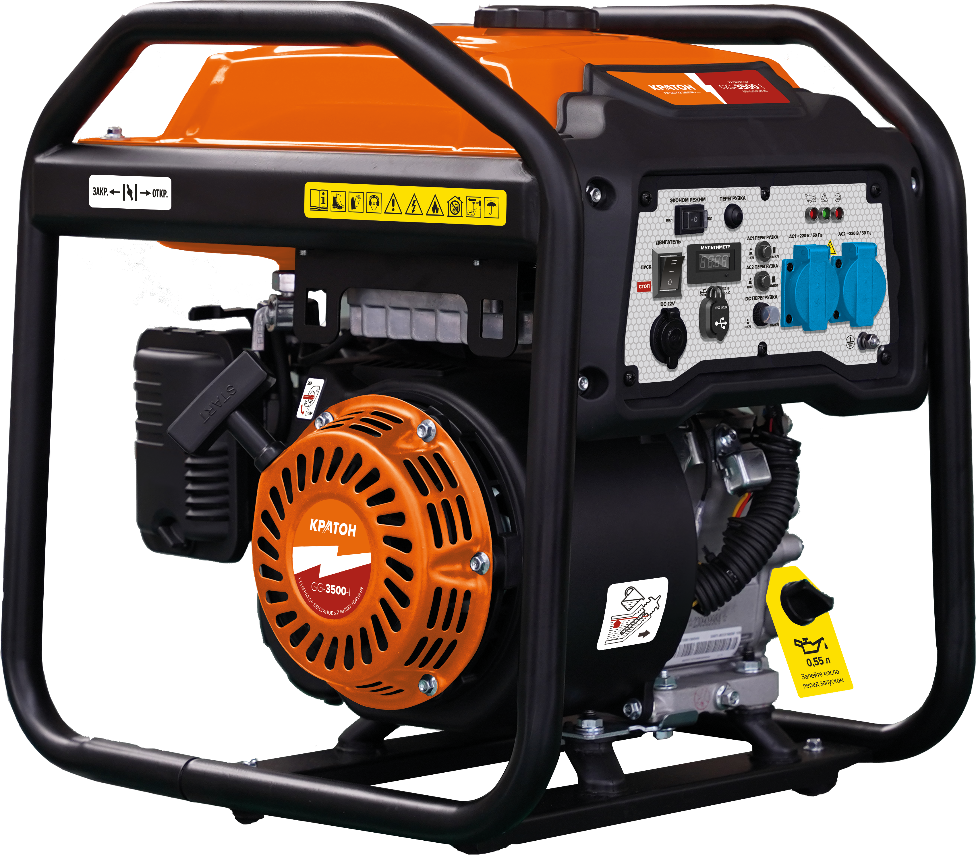 Изображение товара Генератор бензиновый КРАТОН GG-3500i 3.5 кВт легкий и мощный