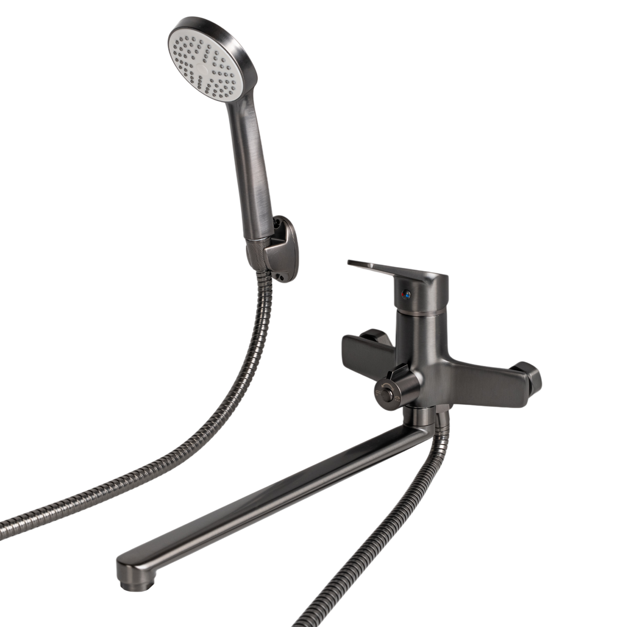 Изображение товара Смеситель для ванны Esko Marburg однорычажный с лейкой и шлангом цвет графит