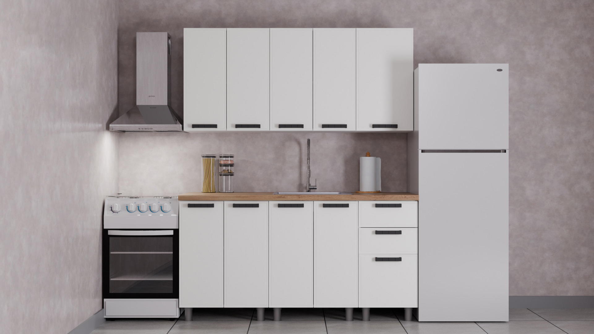 Изображение товара Кухня Магнолия Аленушка 00-00240869 160x216x60 см ЛДСП цвет белый