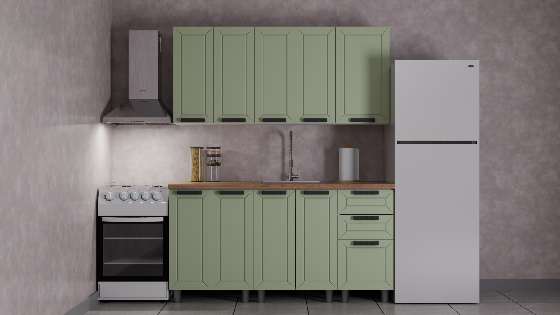 Изображение товара Кухня Лилия Аленушка 00-00240857 160x216x60 см ЛДСП цвет оливковый Изображение товара Кухня Лилия Аленушка 00-00240857 160x216x60 см ЛДСП цвет оливковый