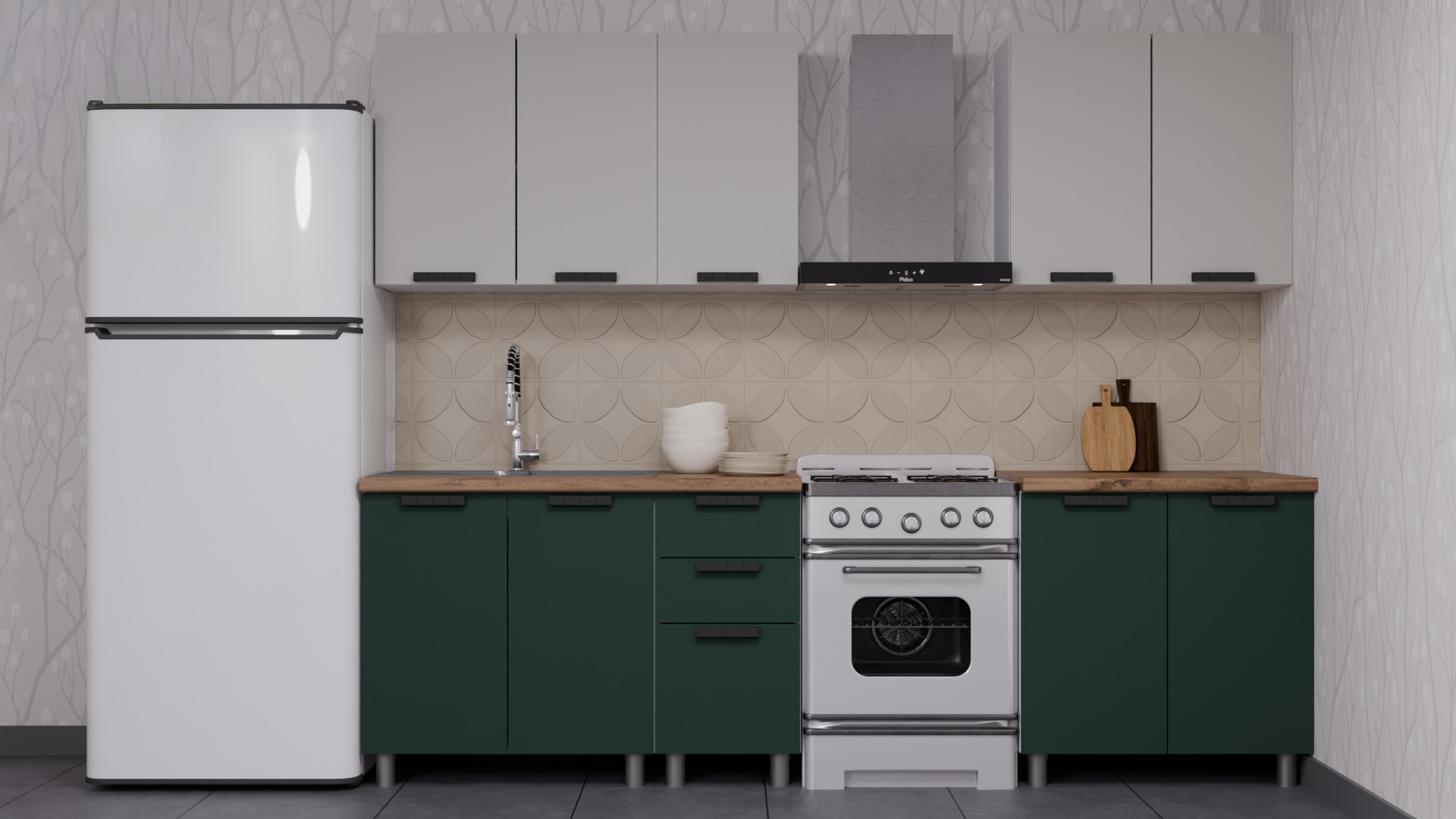 Изображение товара Кухонный гарнитур АЛЕНУШКА Лаванда 200 см, матовая пленка ПВХ