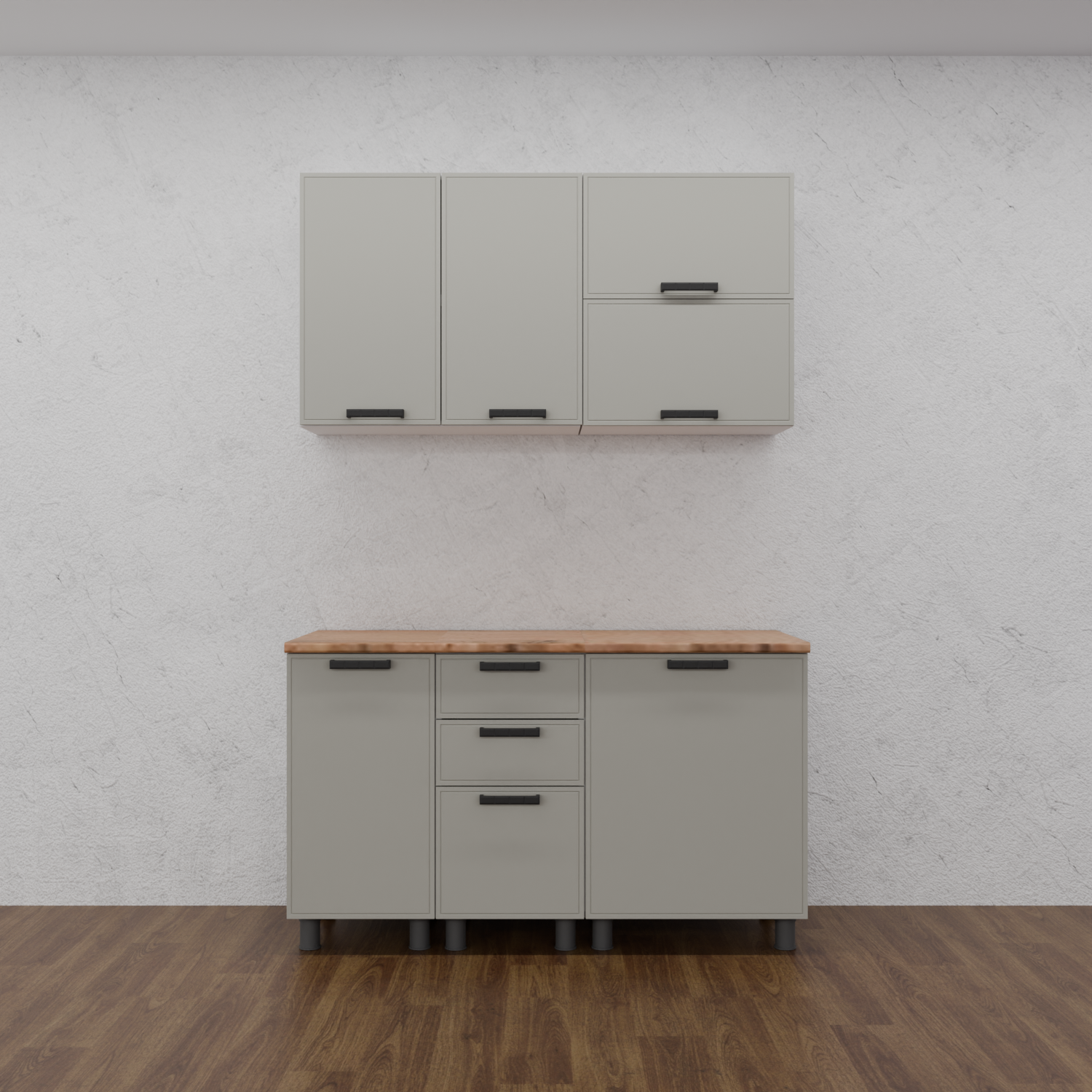 Изображение товара Кухня Магнолия Аленушка Н00240117 140x216x60 см ЛДСП цвет капучино