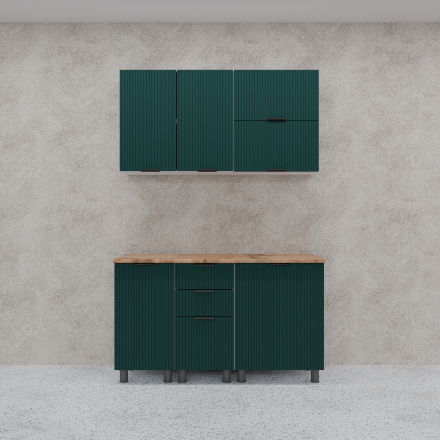 Изображение товара Кухонный гарнитур Лотос Аленушка, 140x216x60 см, зеленый