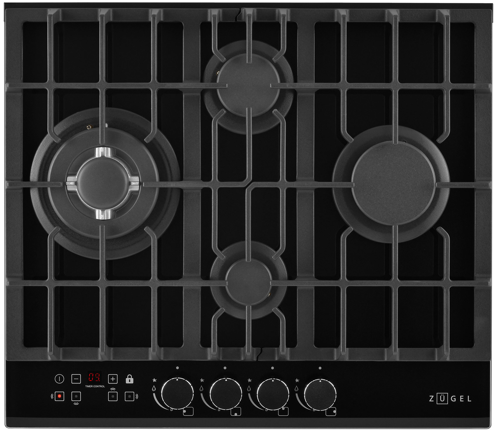 Изображение товара Газовая варочная панель Zugel ZGH600X 58.4 см 4 конфорки цвет черный