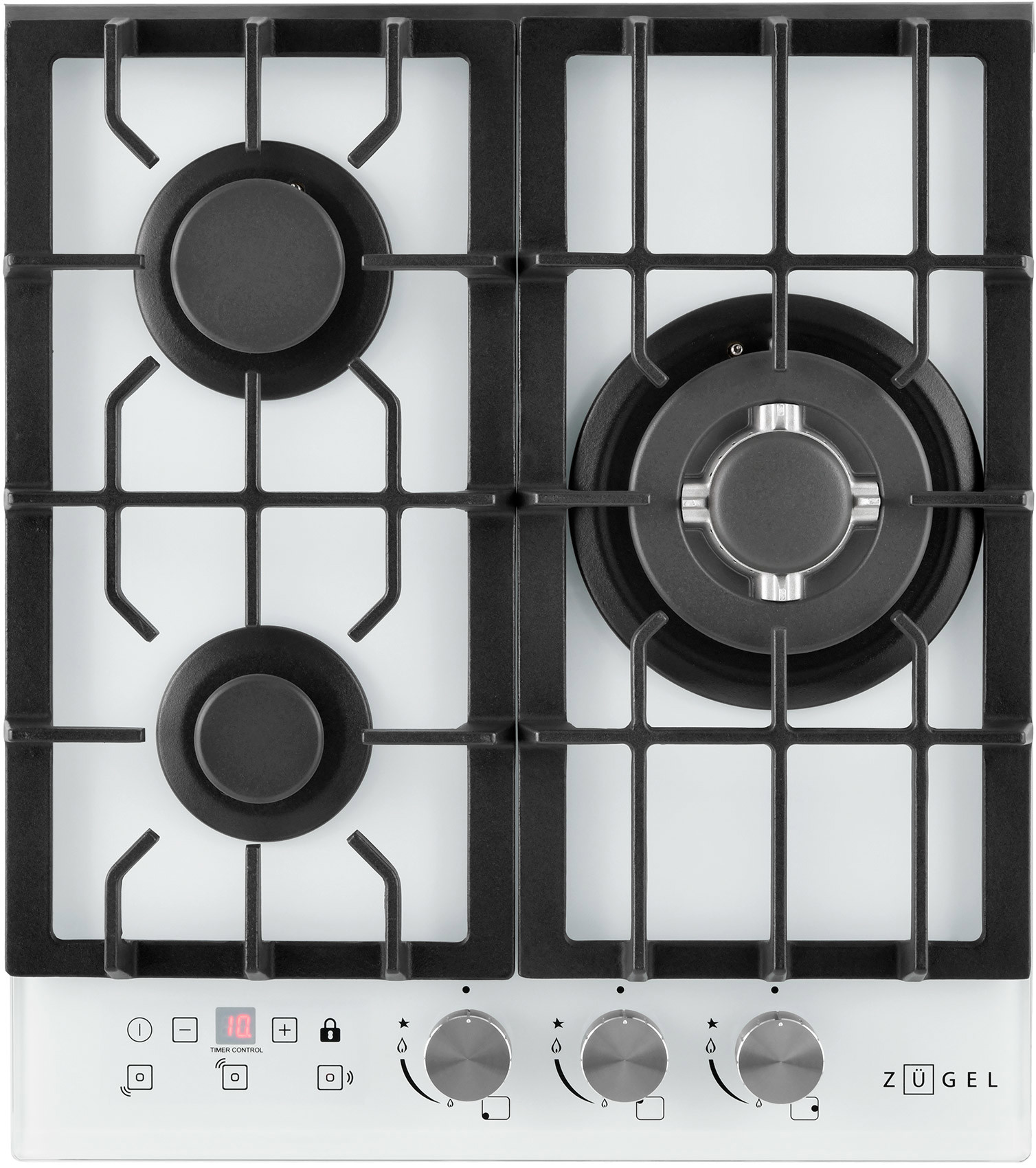 Изображение товара Газовая варочная панель Zugel ZGH450W 45 см 3 конфорки белая