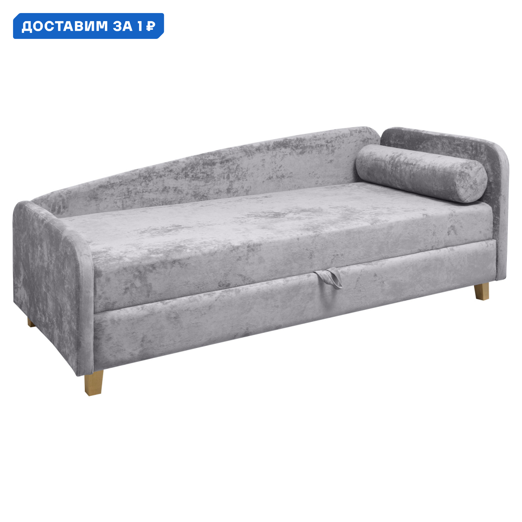 Изображение товара Диван Правила мебели прямой велюр серебро 187198 размеры 211x77x91 см