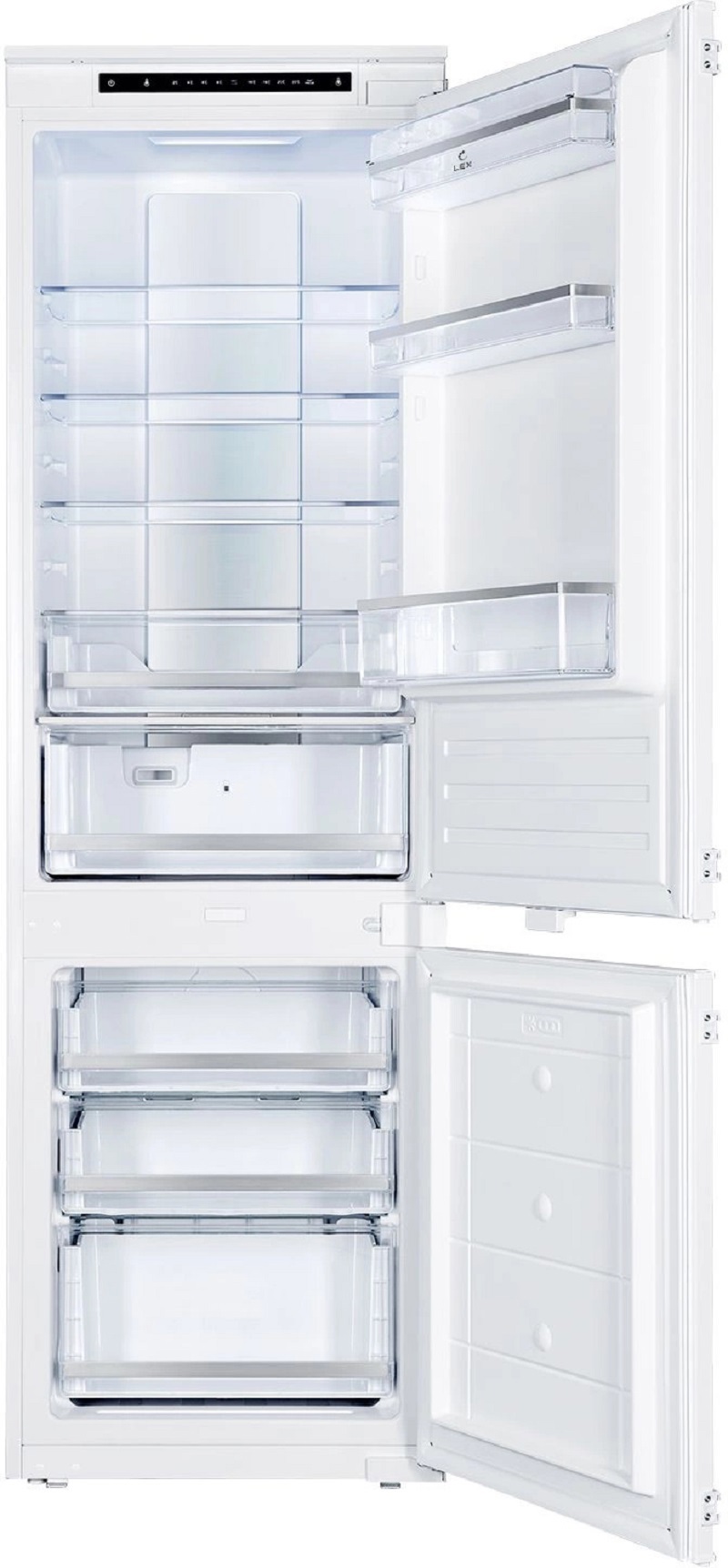 Изображение товара Встраиваемый двухкамерный холодильник Lex LBI177.2D 54x180 см белый