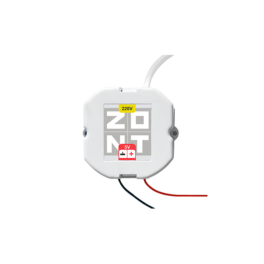 Изображение товара Блок питания Zont 5V/220 В для подрозетника компактный стабилизатор