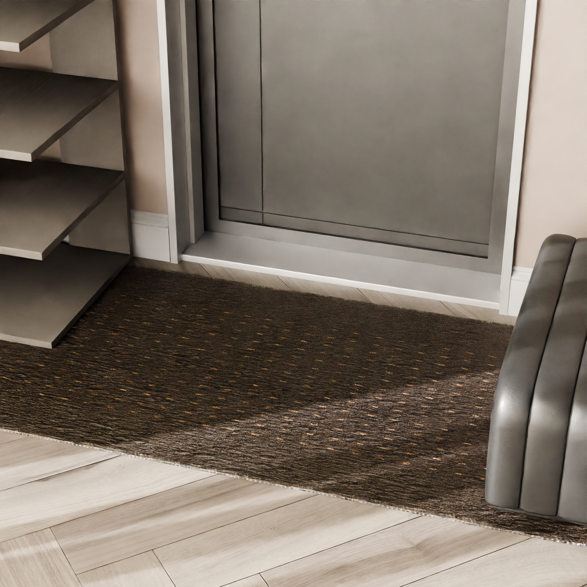 Изображение товара Коврик декоративный полипропилен Canberra 67x140 см цвет кофейный