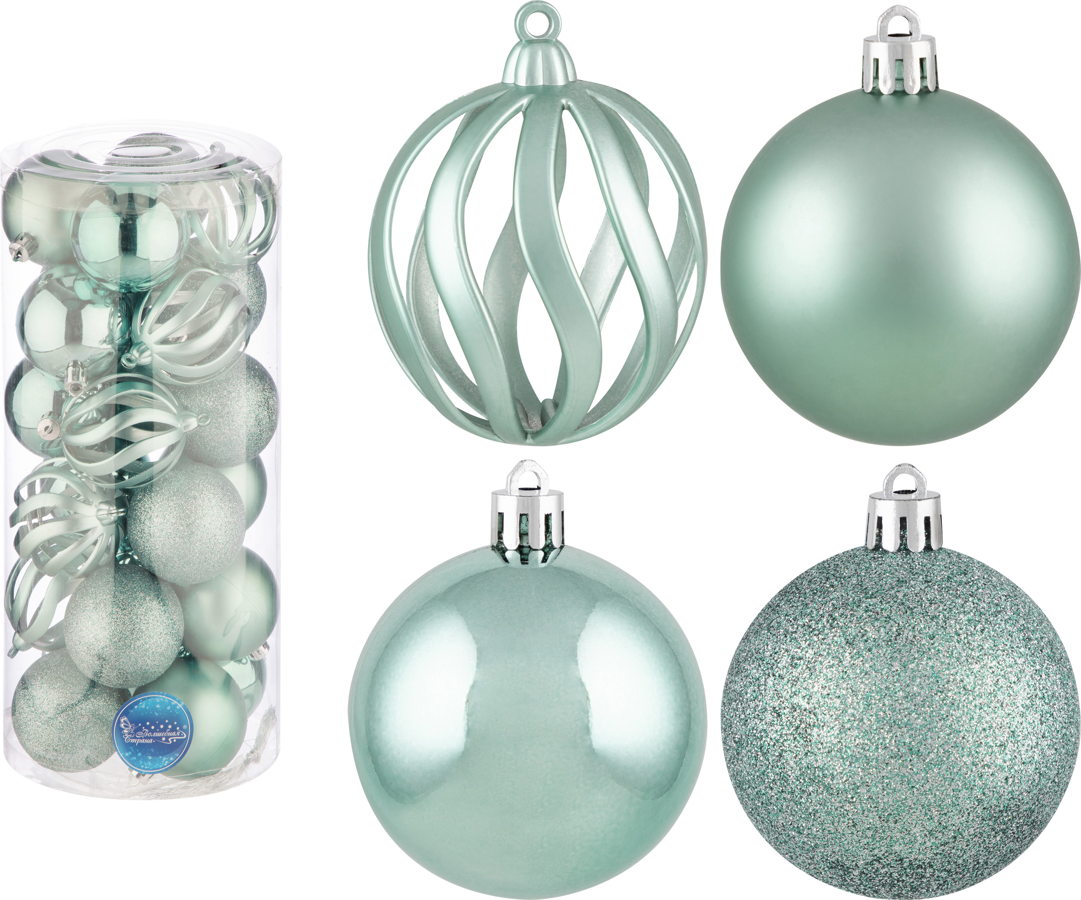 Изображение товара Набор елочных шаров Волшебная страна 24 шт, 6 см, яркие и разнообразные украшения