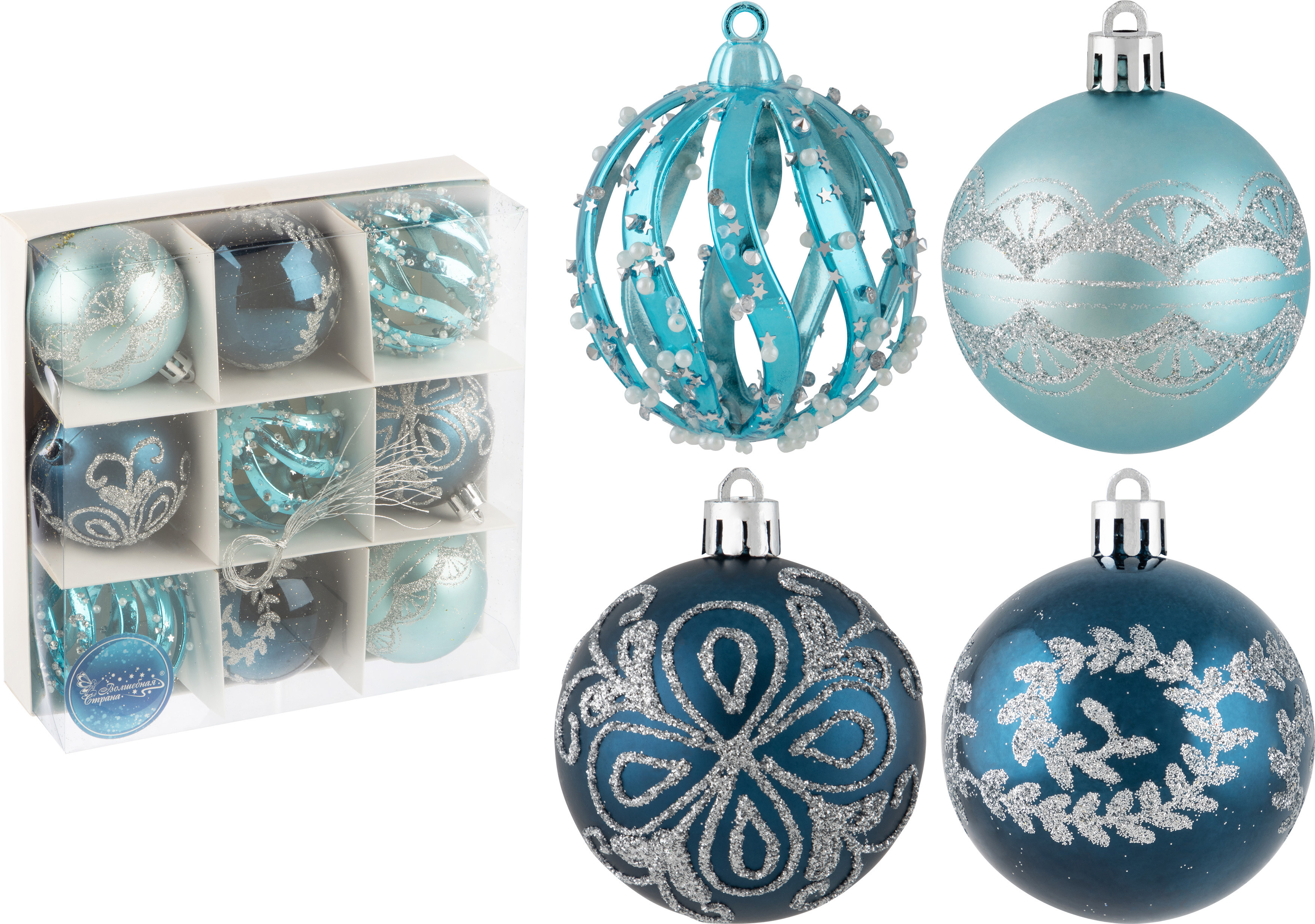 Изображение товара Елочный шар Волшебная страна 106342 Syqb2-0123192 6 см пластик синий