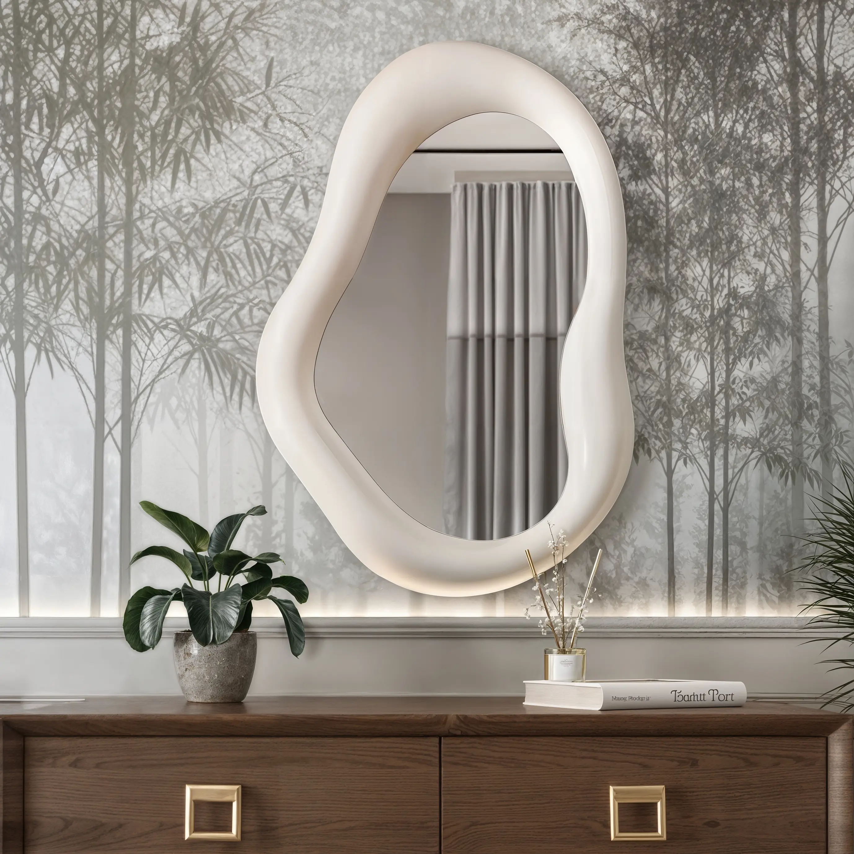 Интерьерное зеркало Nuage фигурное 60x87 см пластик цвет белый