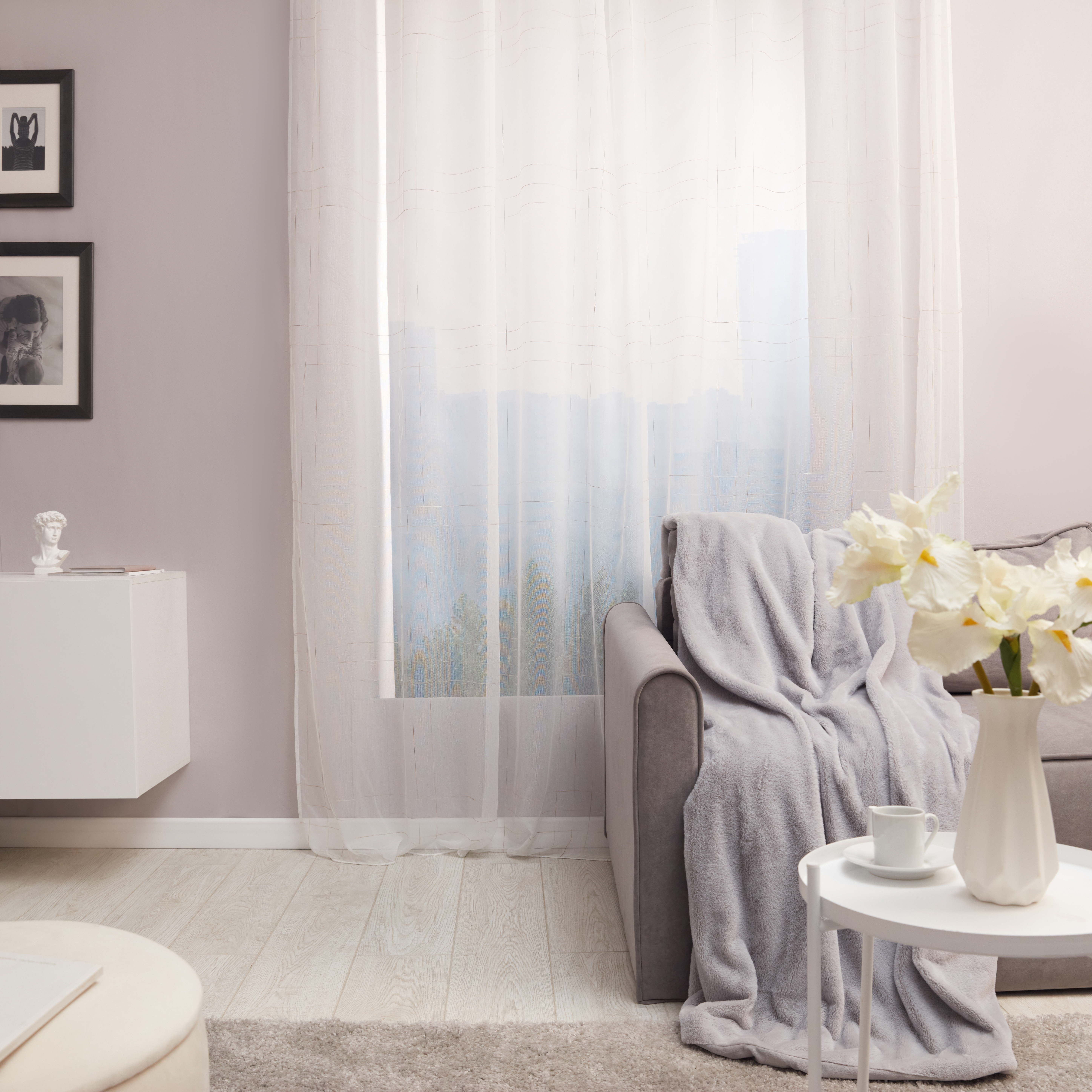 Изображение товара Тюль на ленте Лаура 300x280 см кремовый вуаль для гостиных и спален