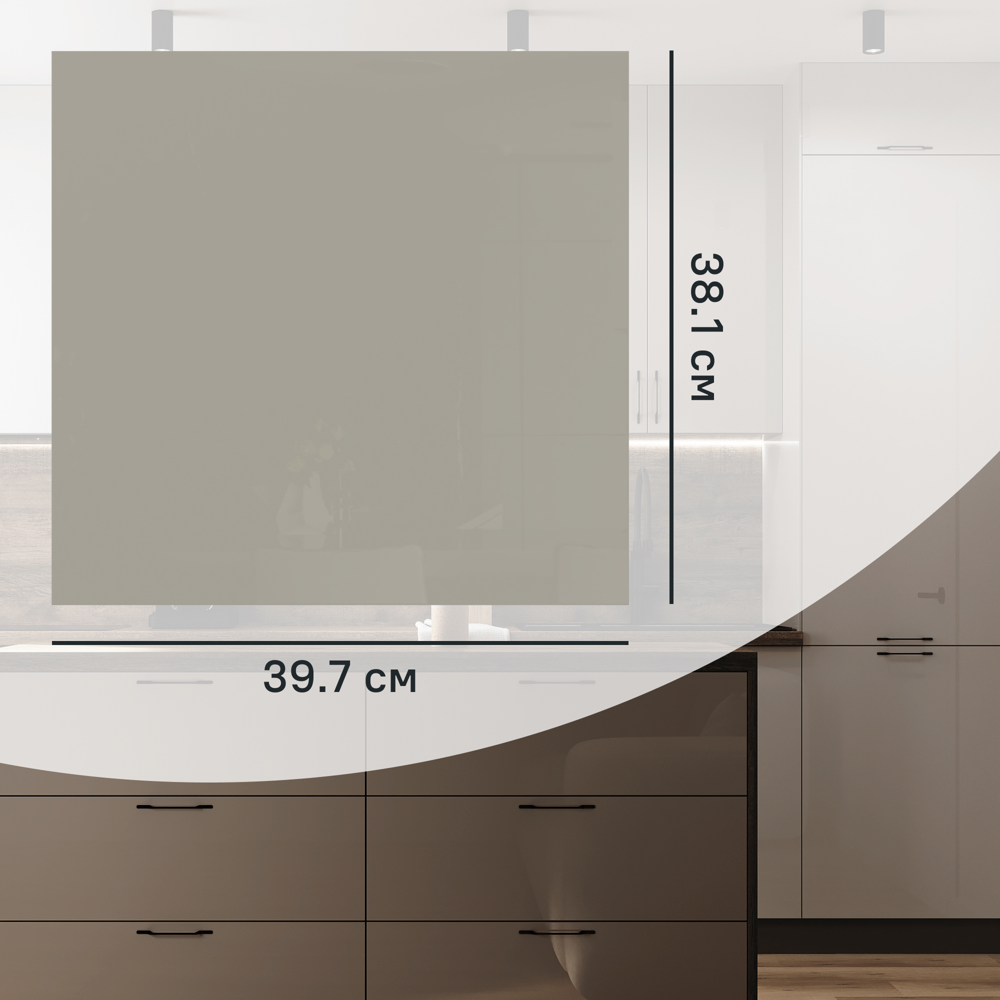 Изображение товара Фасад кухонного шкафа Аша 40x38 см Konsensa глянцевый бежевый ЛДСП