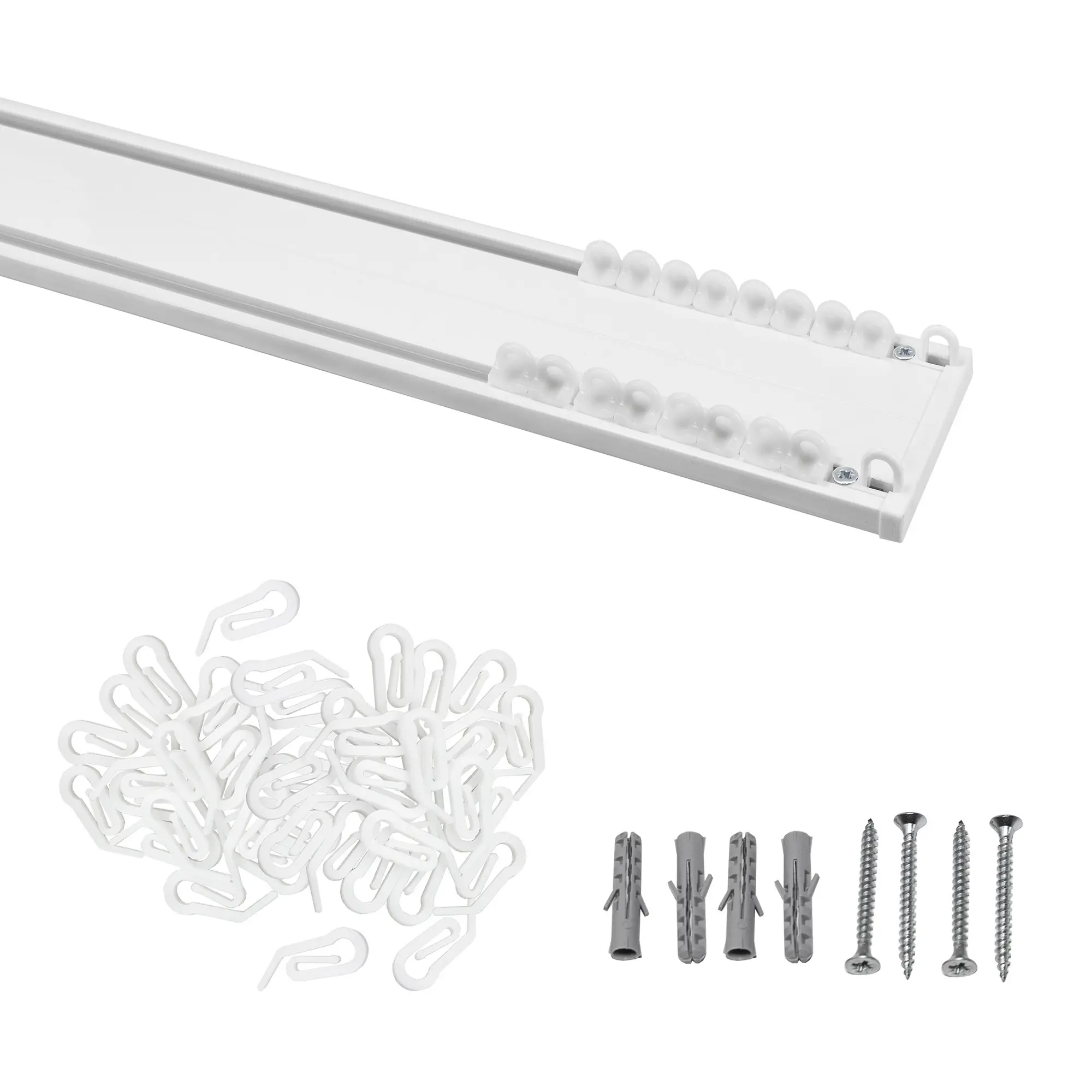 Шинный карниз двухрядный KREAFORTA Pro 200 см алюминий цвет белый комплект - 2
