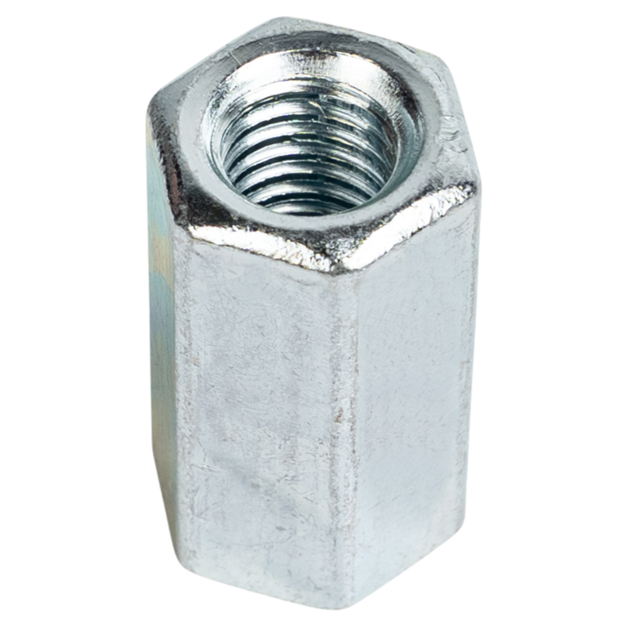 Изображение товара Гайка переходная удлиненная шестигранная М8 DIN 6334 сталь оцинкованная 4 шт.