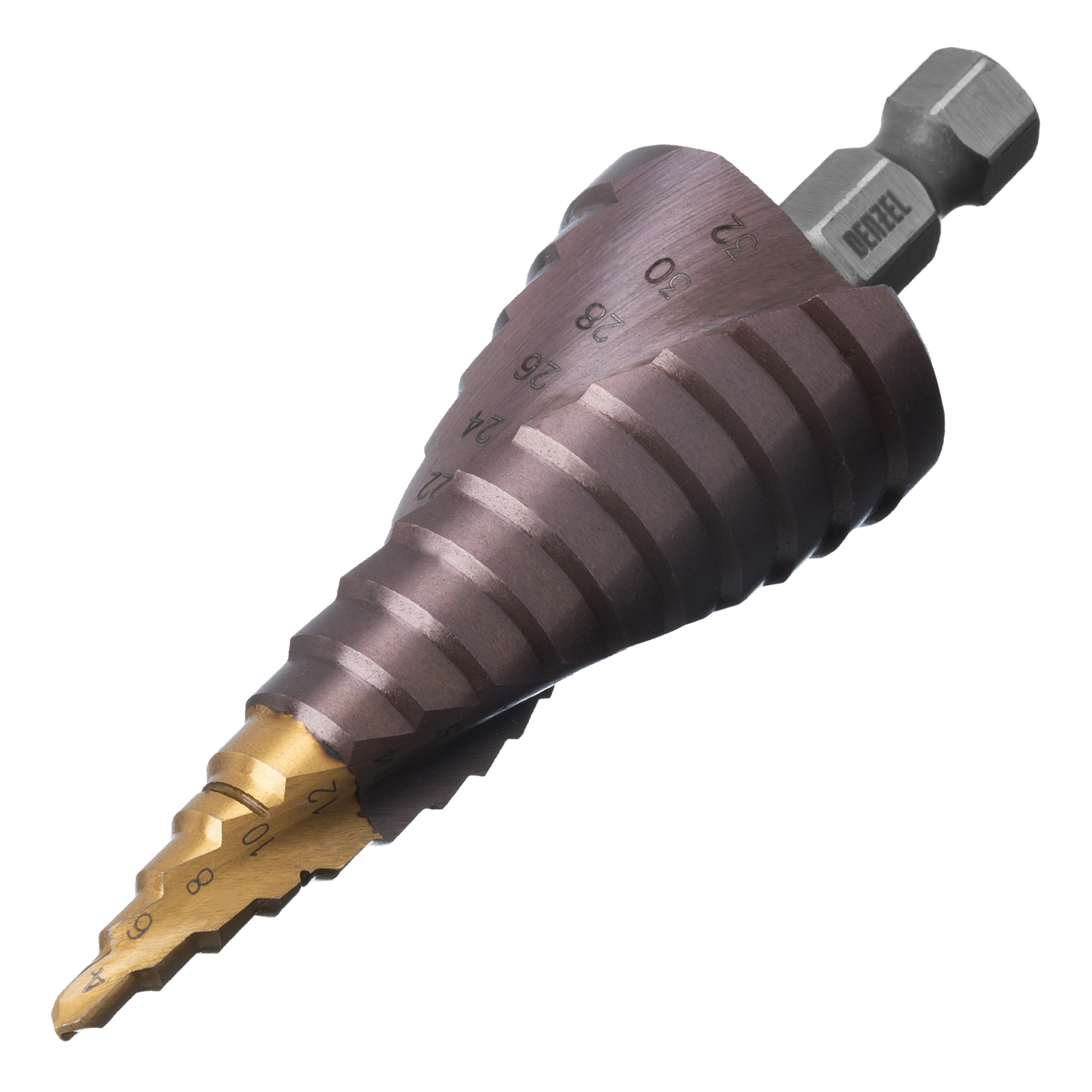 Изображение товара Сверло ступенчатое по металлу Denzel 723616 4-32 мм высокое качество