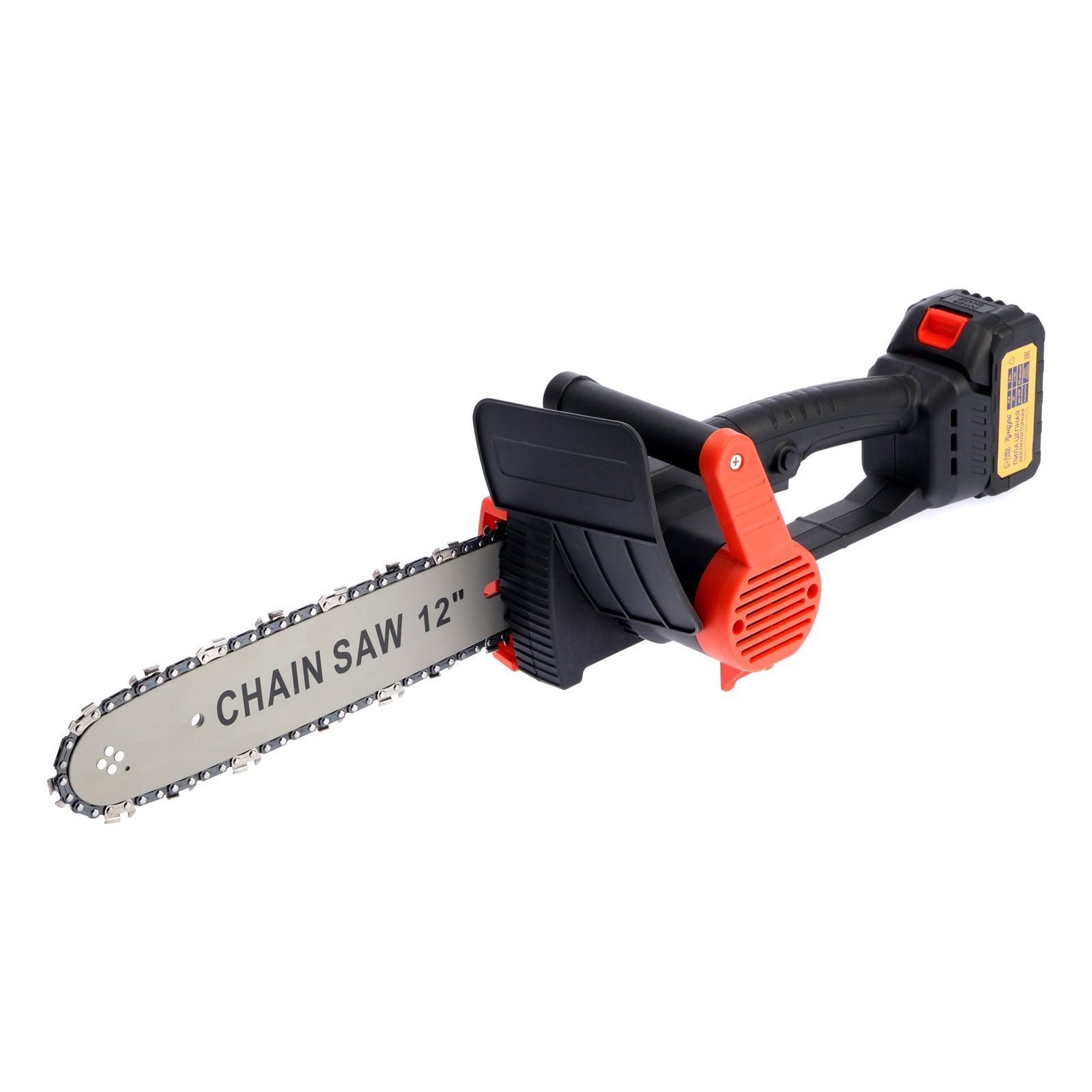 Изображение товара Аккумуляторная цепная пила Тундра 10554106 21 В 30 см автоматическая подача масла