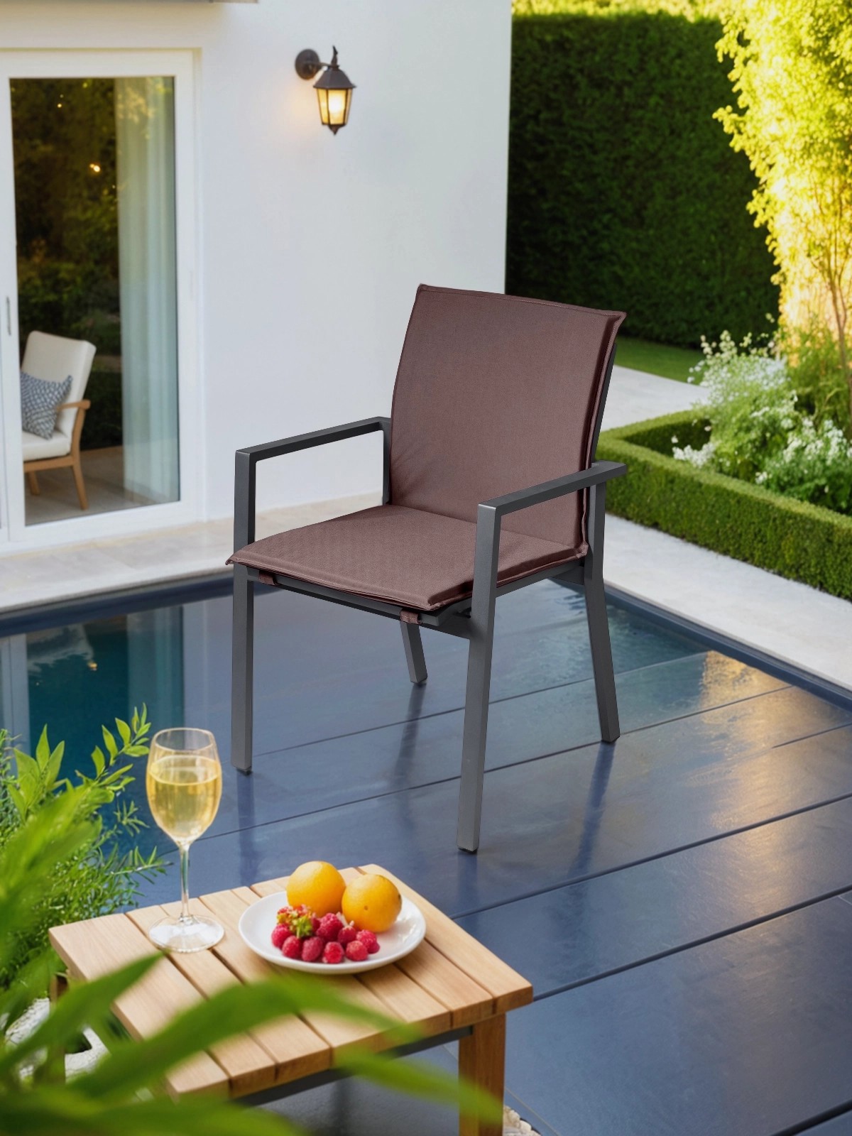 Изображение товара Садовый стул с подушкой Callisto giardino G101.0Е04 Лагуна 60 см x 65 см x 86 см алюминий коричневый