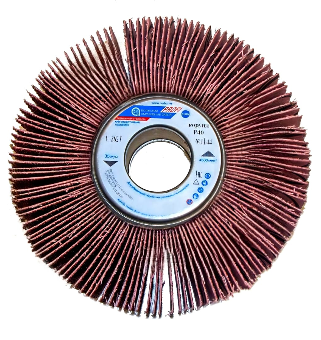Изображение товара Круг лепестковый КЛО с оправкой ВАЗ XF569 Р40 150x30 мм для шлифовки