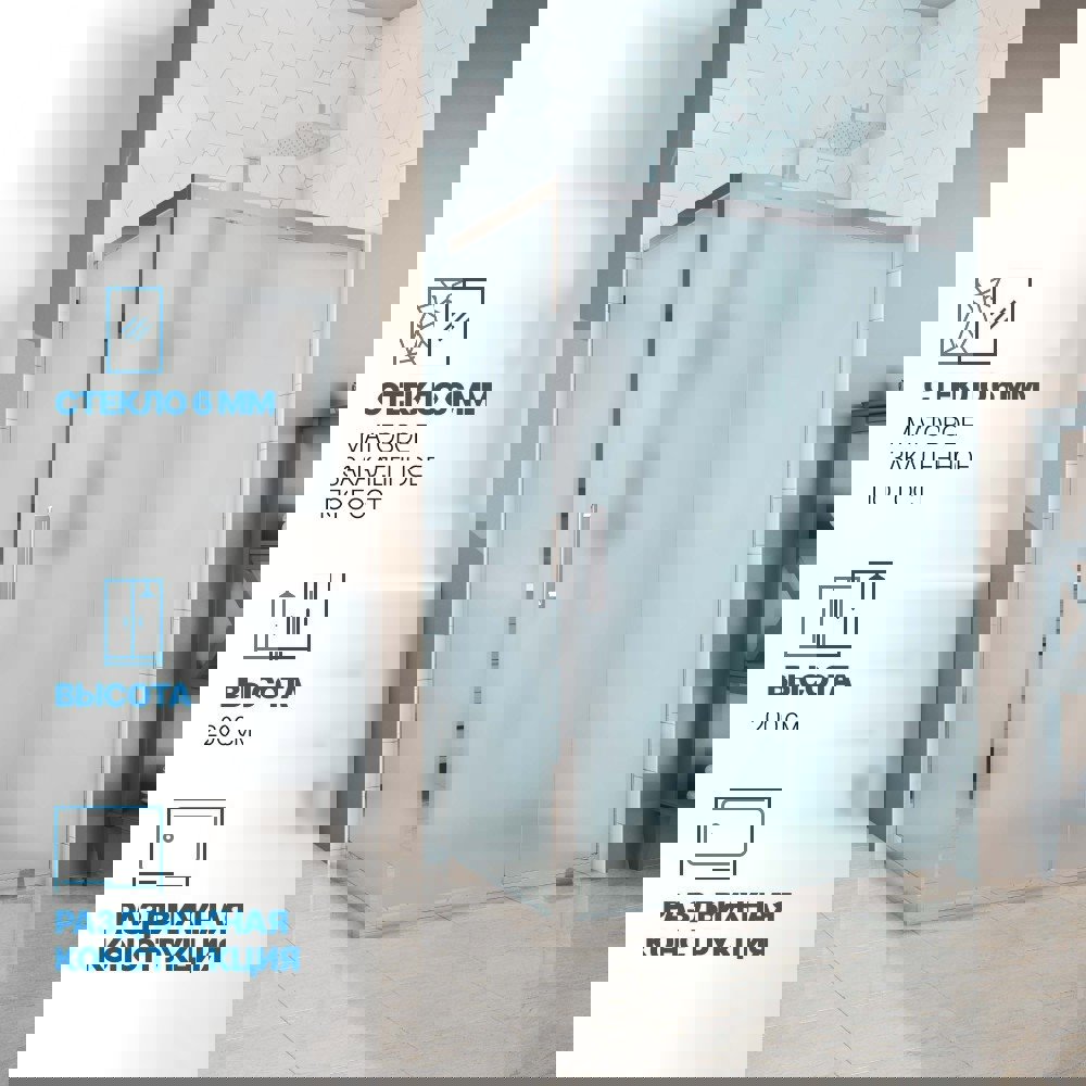 Изображение товара Душевой уголок Gutewetter GWMPKB019R 100x130x200 см с матовым стеклом