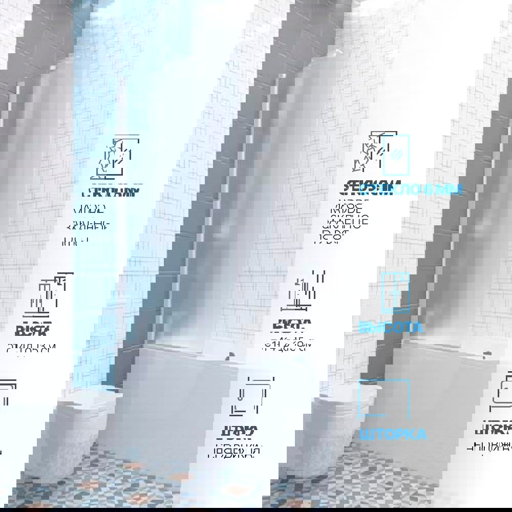 Изображение товара Шторка на ванну Gutewetter GWMPKB020P601N 75x148 см цвет фурнитуры белый матовый стекло матовое закаленное 6 мм