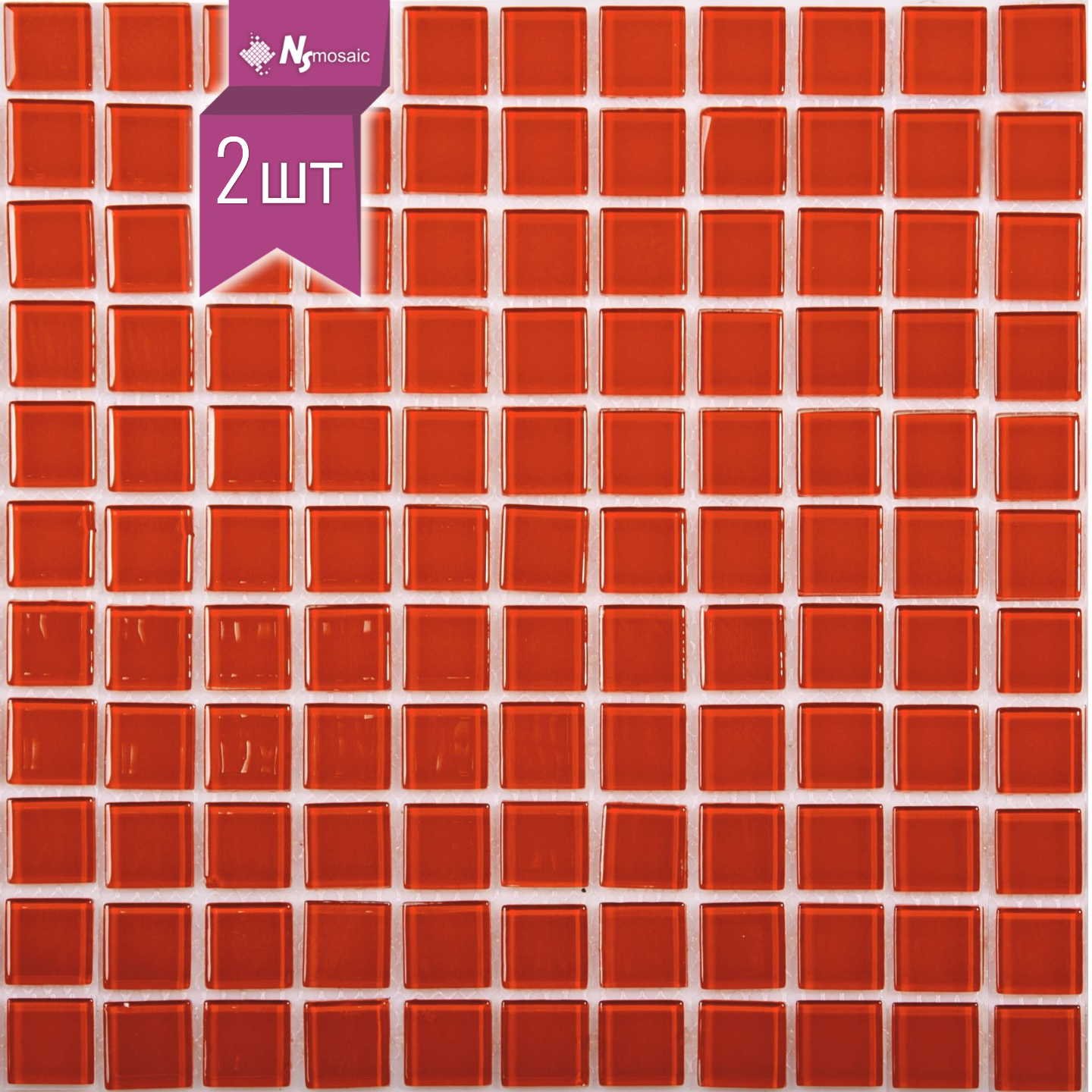 Изображение товара Декоративная мозаика Nsmosaic Jp-403 NS01GL0021nsk 30x30см цвет Красный