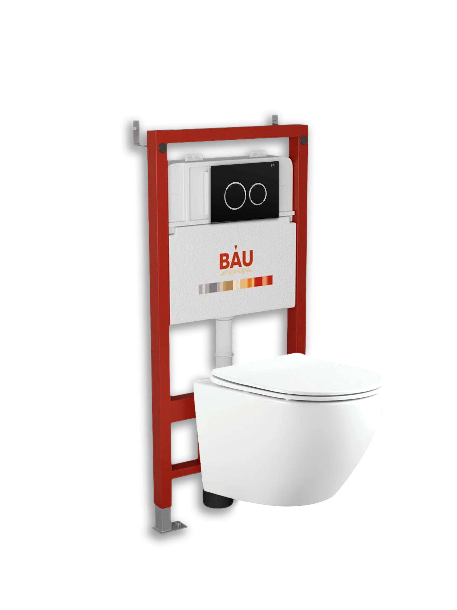 Изображение товара Комплект инсталляция с унитазом Bauedge Q111300-BL0002-HQ5-Q00005 цвет белый