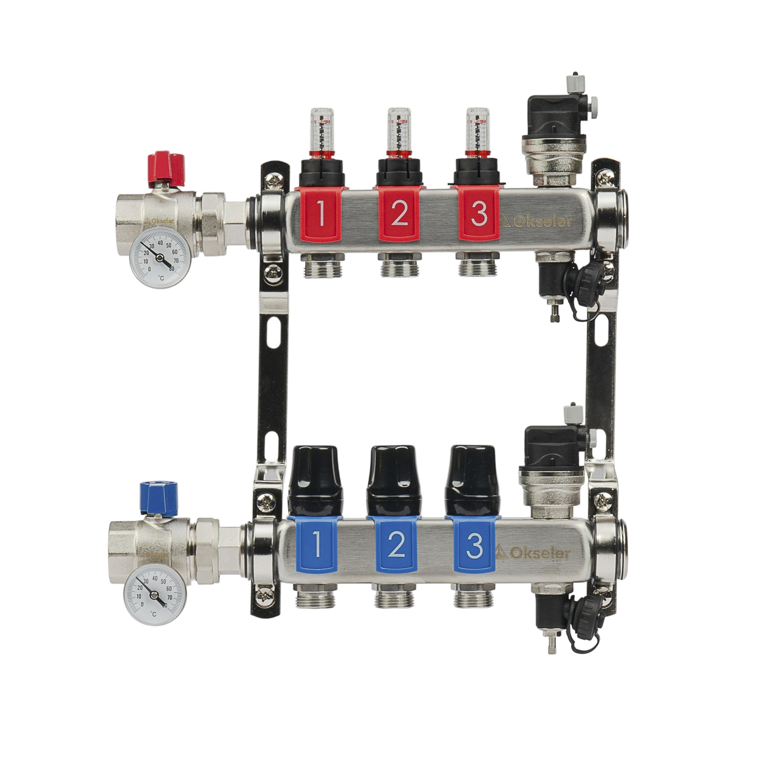 Изображение товара Коллекторная группа с расходомерами из нержавеющей стали 3 выхода Oks00684