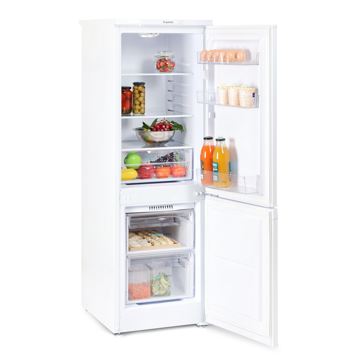 Изображение товара Холодильник Бирюса 418 двухкамерный белый с механическим управлением