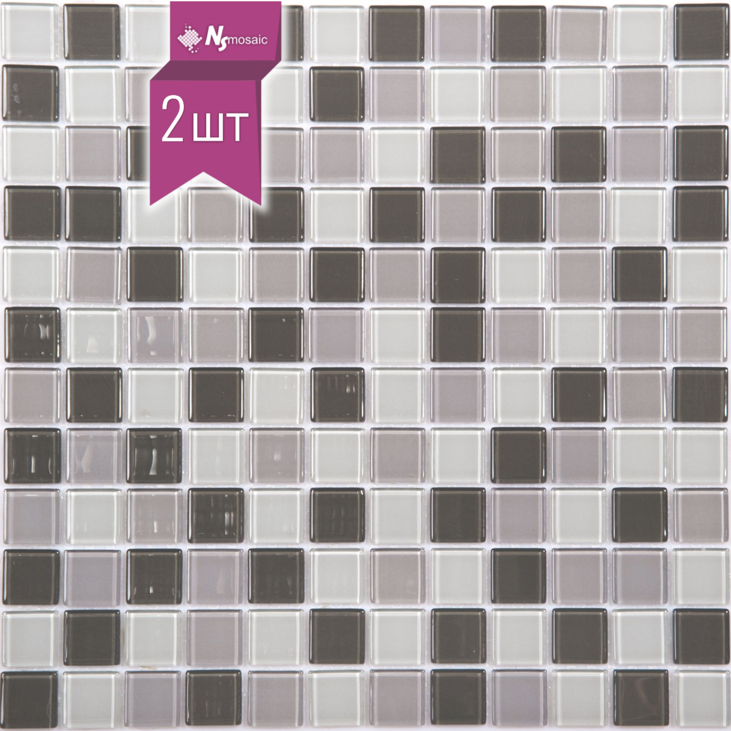 Изображение товара Декоративная стеклянная мозаика Nsmosaic SG-8011 для внутренней и наружной отделки 30x30 см