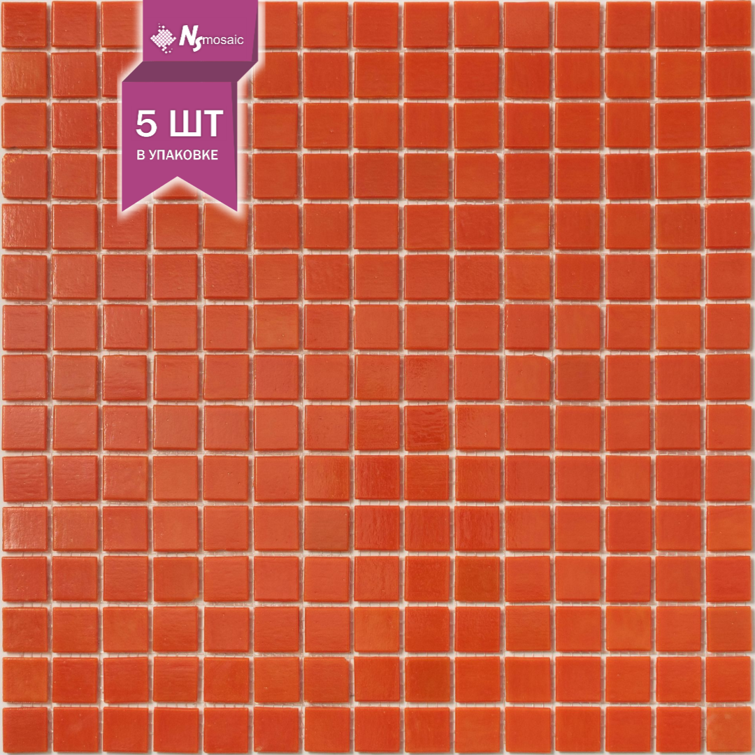Изображение товара Декоративная стеклянная мозаика красного цвета для интерьера и экстерьера 32.7x32.7 см