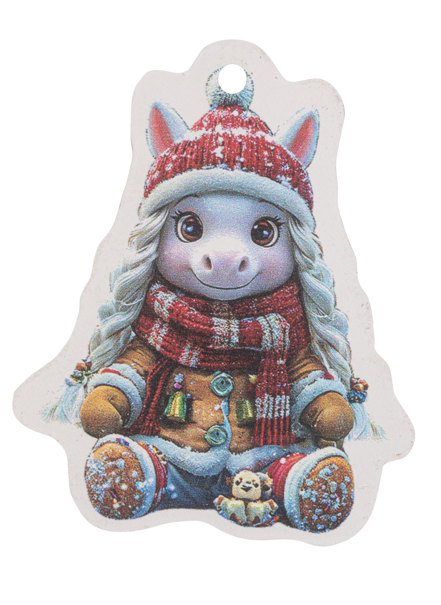 Изображение товара Елочная игрушка Домашняя кухня «Малышумба с двумя косами», 7.5x6 см, дерево, цвет красный