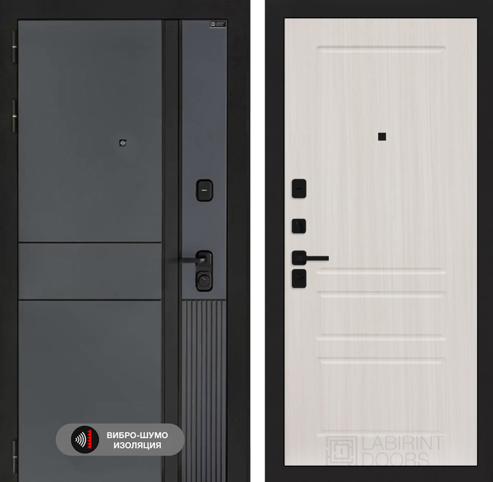 Изображение товара Входная дверь Лабиринт Эволаб П03 левый 205x88см цвет velluto oskuro/сандал белый