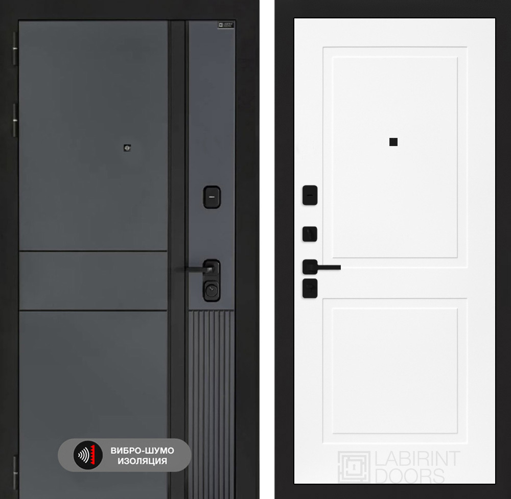 Изображение товара Входная дверь Лабиринт Эволаб П11 левый 205x88см цвет velluto oskuro/белый софт