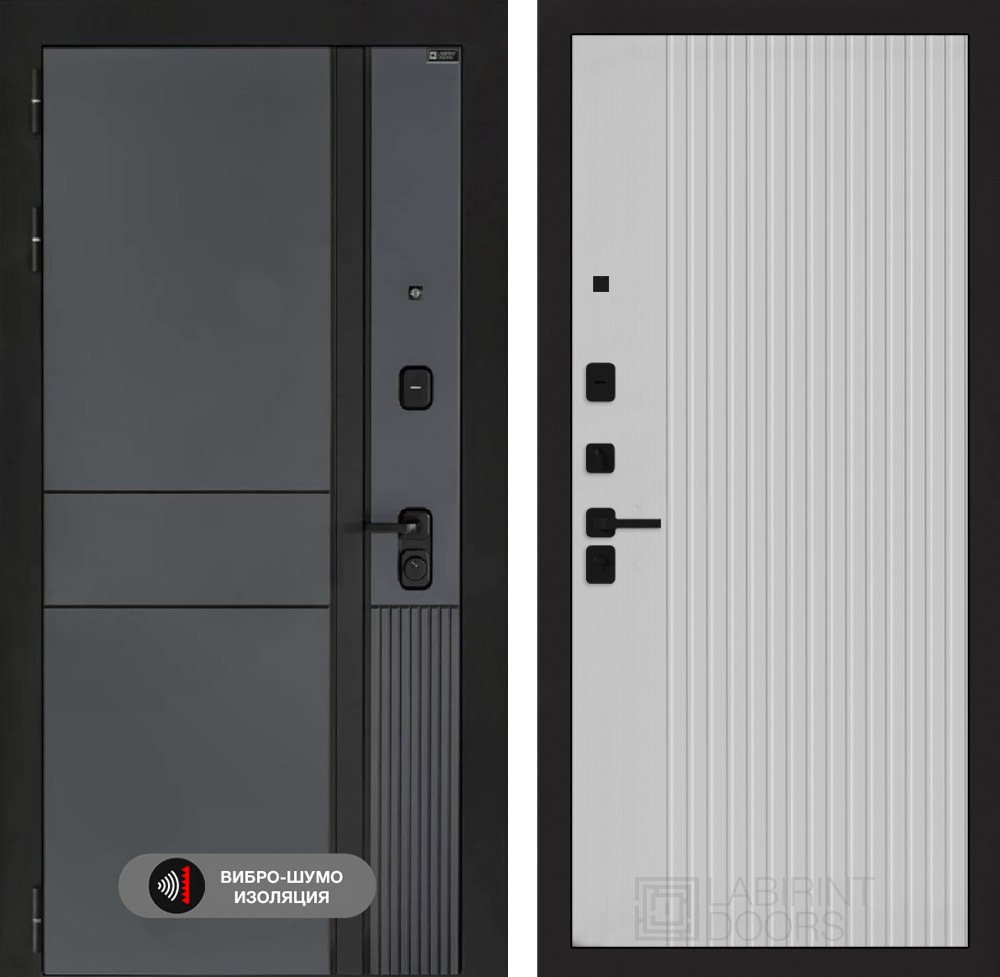 Изображение товара Входная дверь Лабиринт Эволаб П29 левый 205x88см цвет velluto oskuro/белый софт рельеф