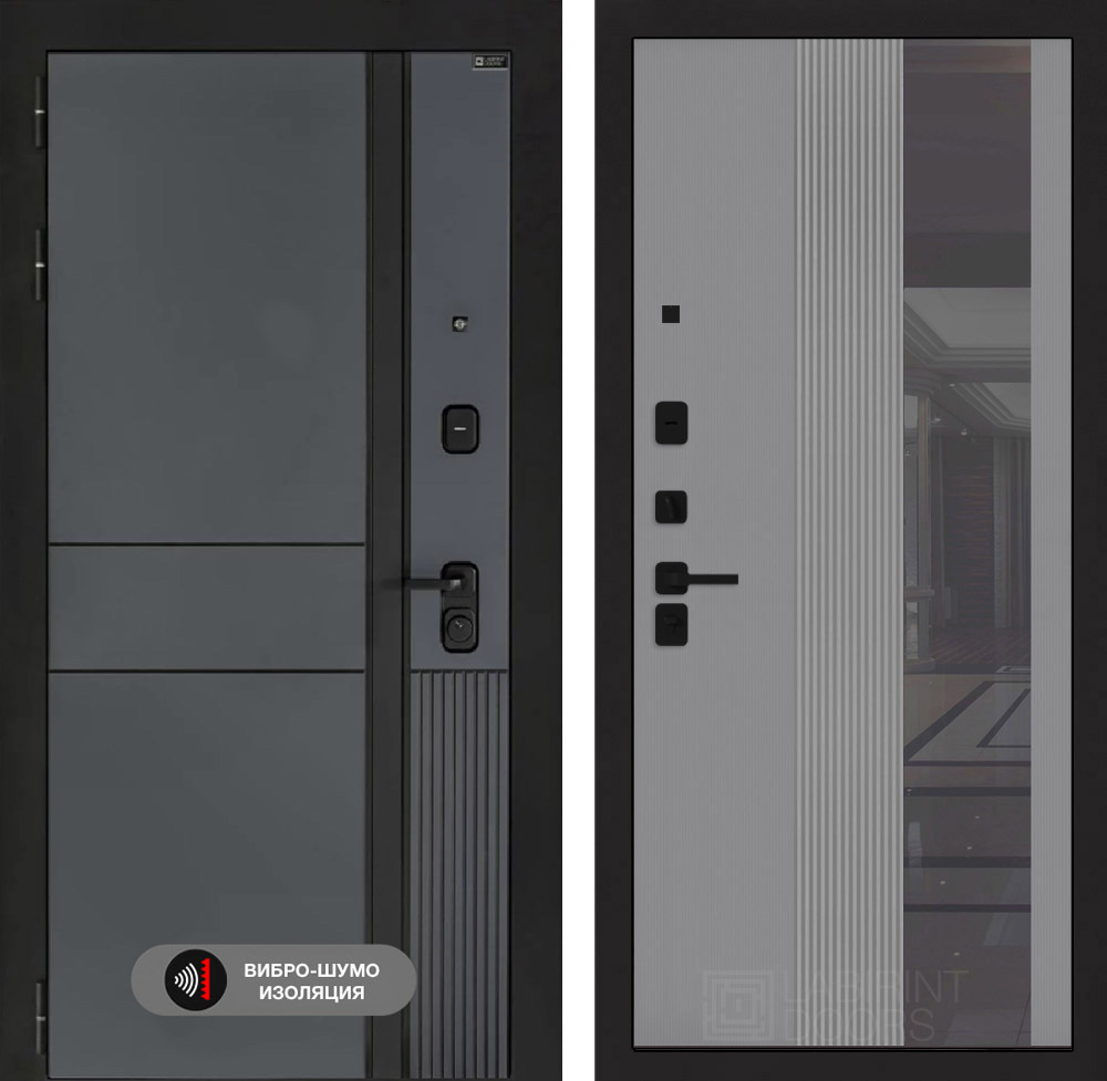 Изображение товара Входная дверь Лабиринт Эволаб П32 | Вelluto Oskuro, зеркальное внутри