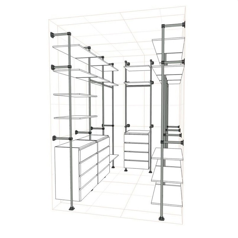Изображение товара Комплект гардеробной системы Holl System 0-3 180x300x220 см