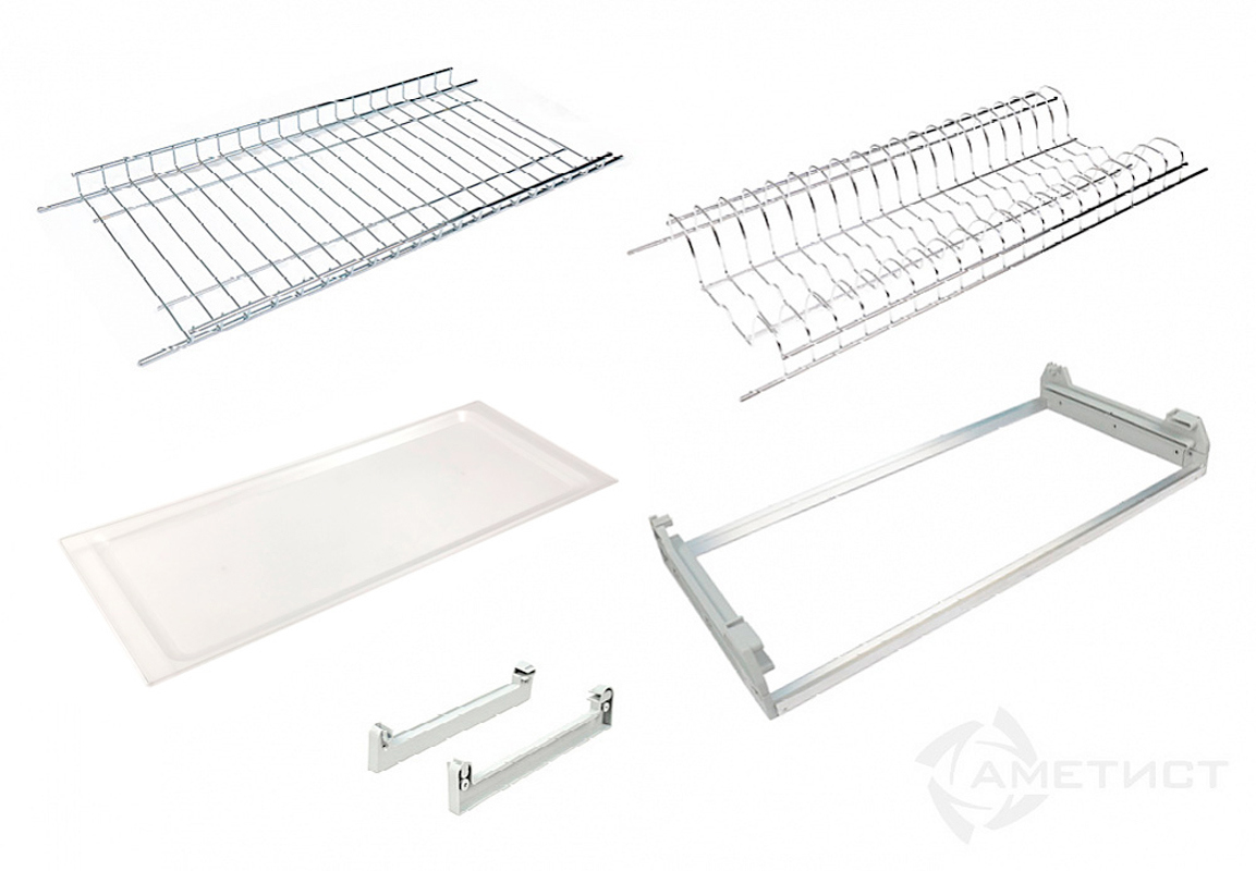 Изображение товара AMETIST AF21500KIT2 - встраиваемая сушилка для посуды 46. 8 см, 2 яруса, хром