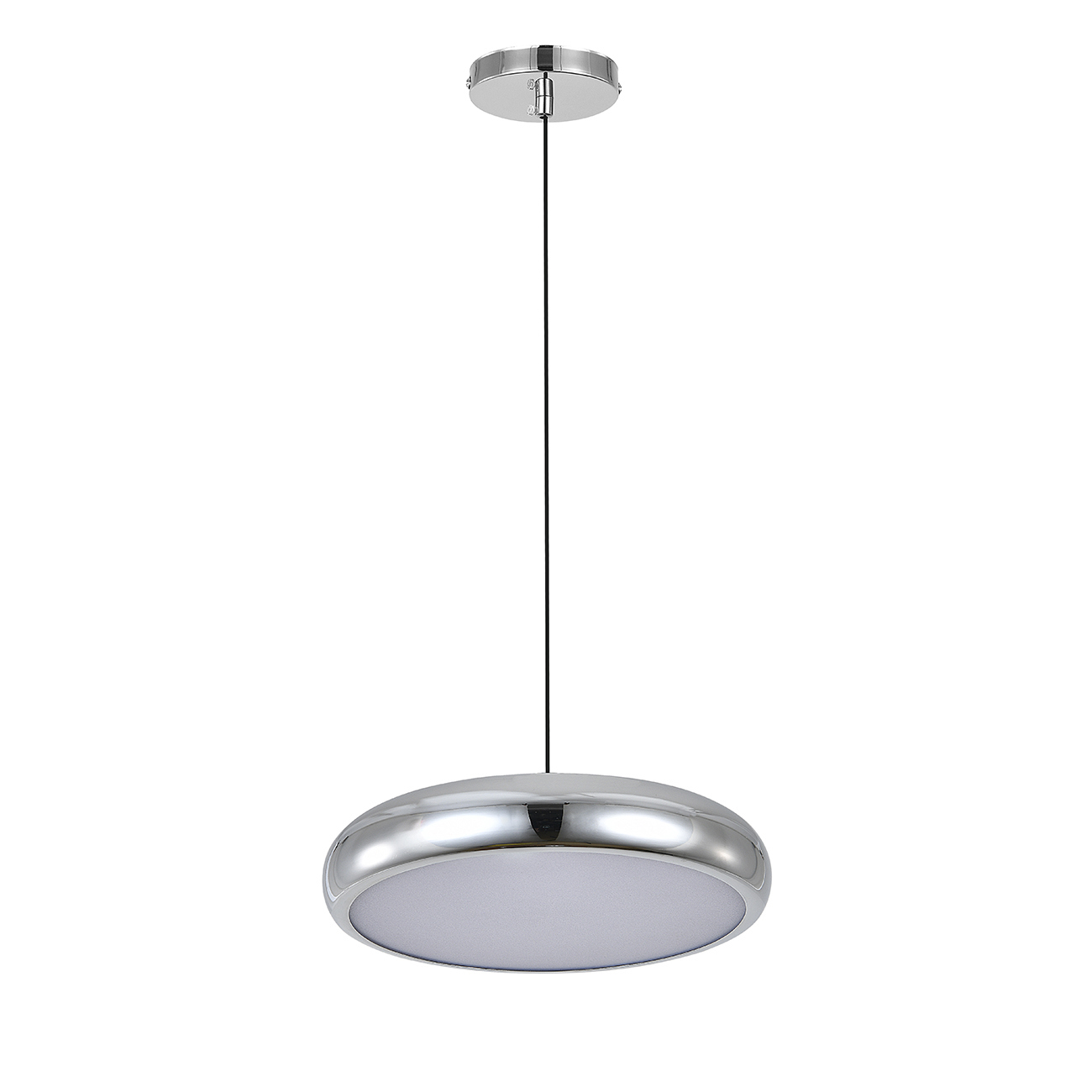 Изображение товара Светильник подвесной светодиодная Escada Iris 10304/1led black/chrome 15 м² разноцветный свет цвет хром, черный